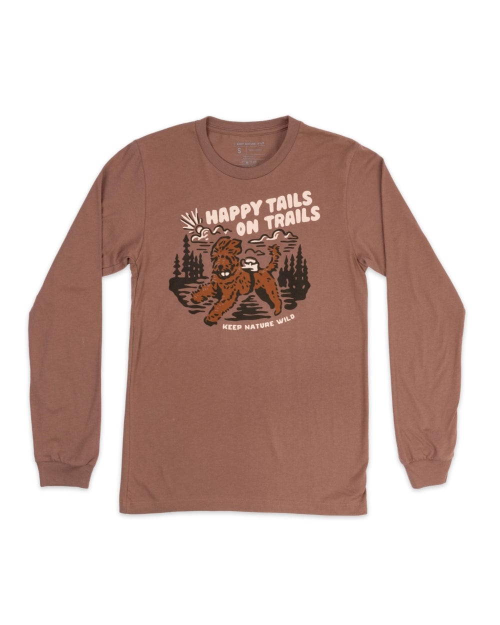 Keep It Wild Tee Happy Tails on Trails Forest Unisex Longsleeve Tee | Redwood