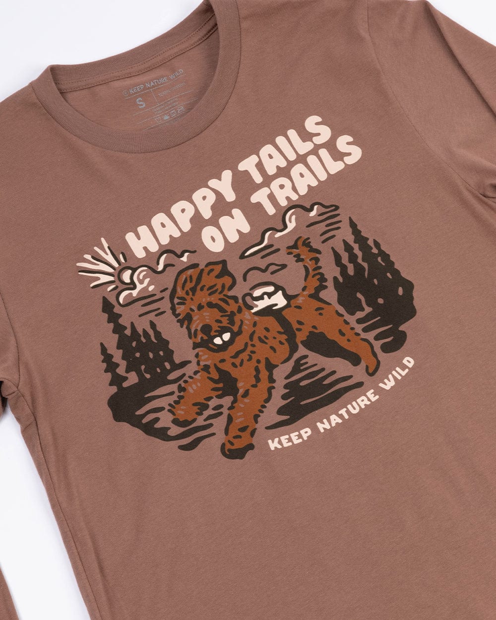 Keep It Wild Tee Happy Tails on Trails Forest Unisex Longsleeve Tee | Redwood