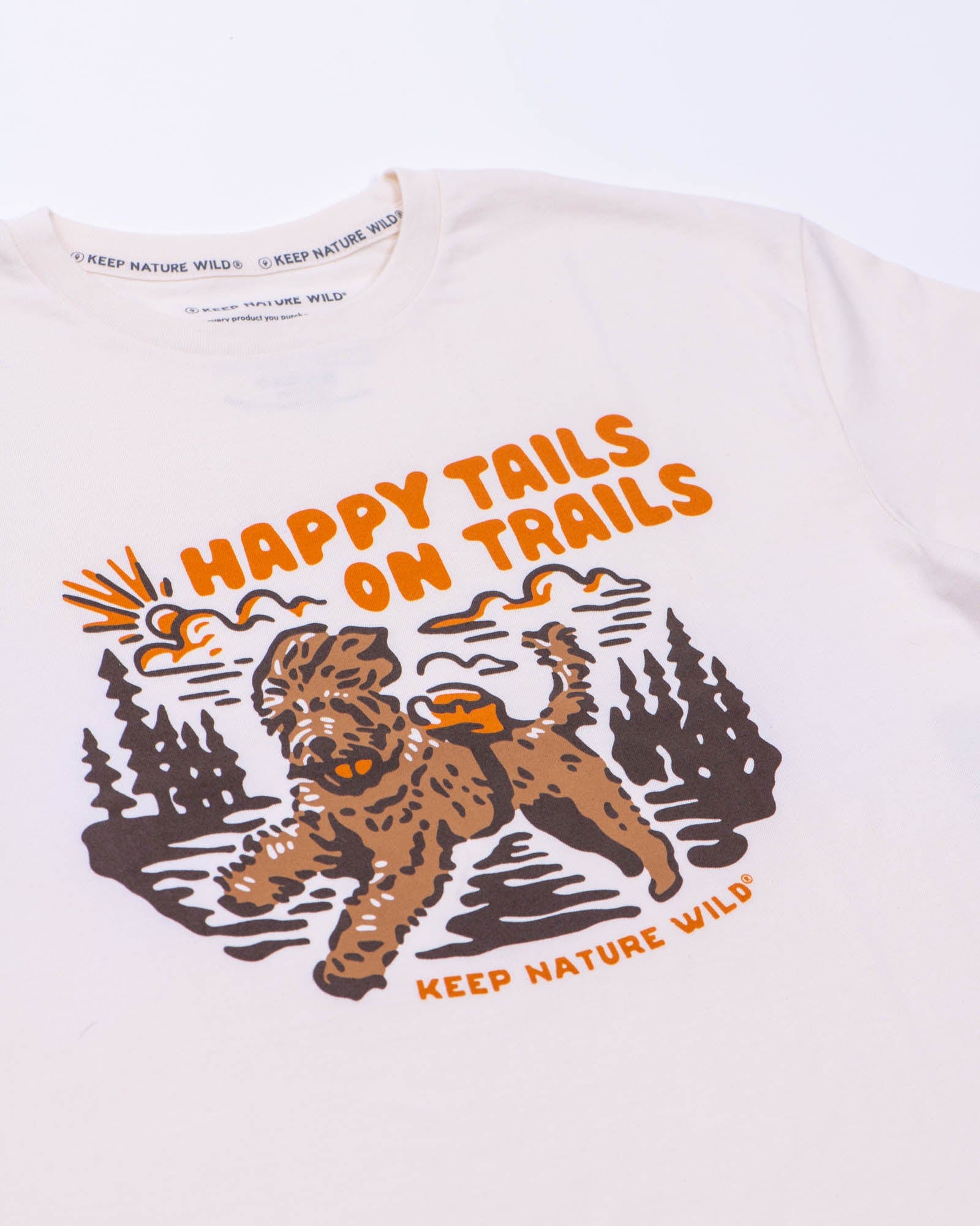 Keep Nature Wild 2 Dog Tees + 9 Stickers Free | Happy Tails on Trails & Barking Up All the Trees | Bundle