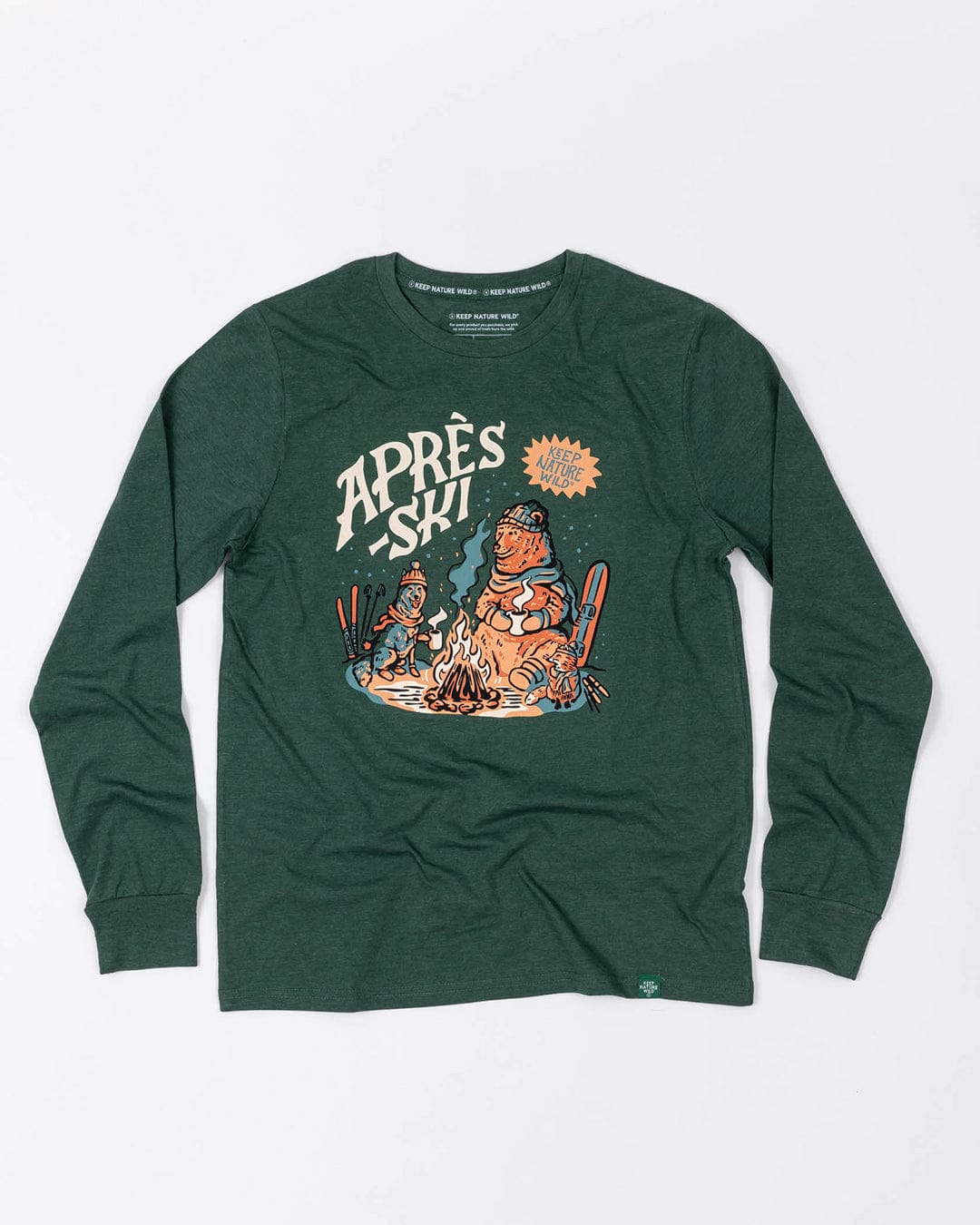 Keep Nature Wild Long Sleeve Apres Ski Unisex Long Sleeve Shirt | Heather Forest