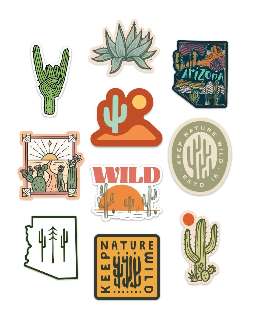 Keep Nature Wild Arizona Sticker Bundle - 10 Pack