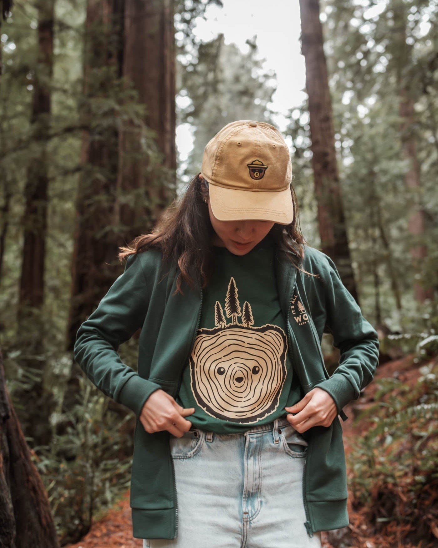 Keep Nature Wild Tee Bear Tree Unisex Tee | Heather Forest