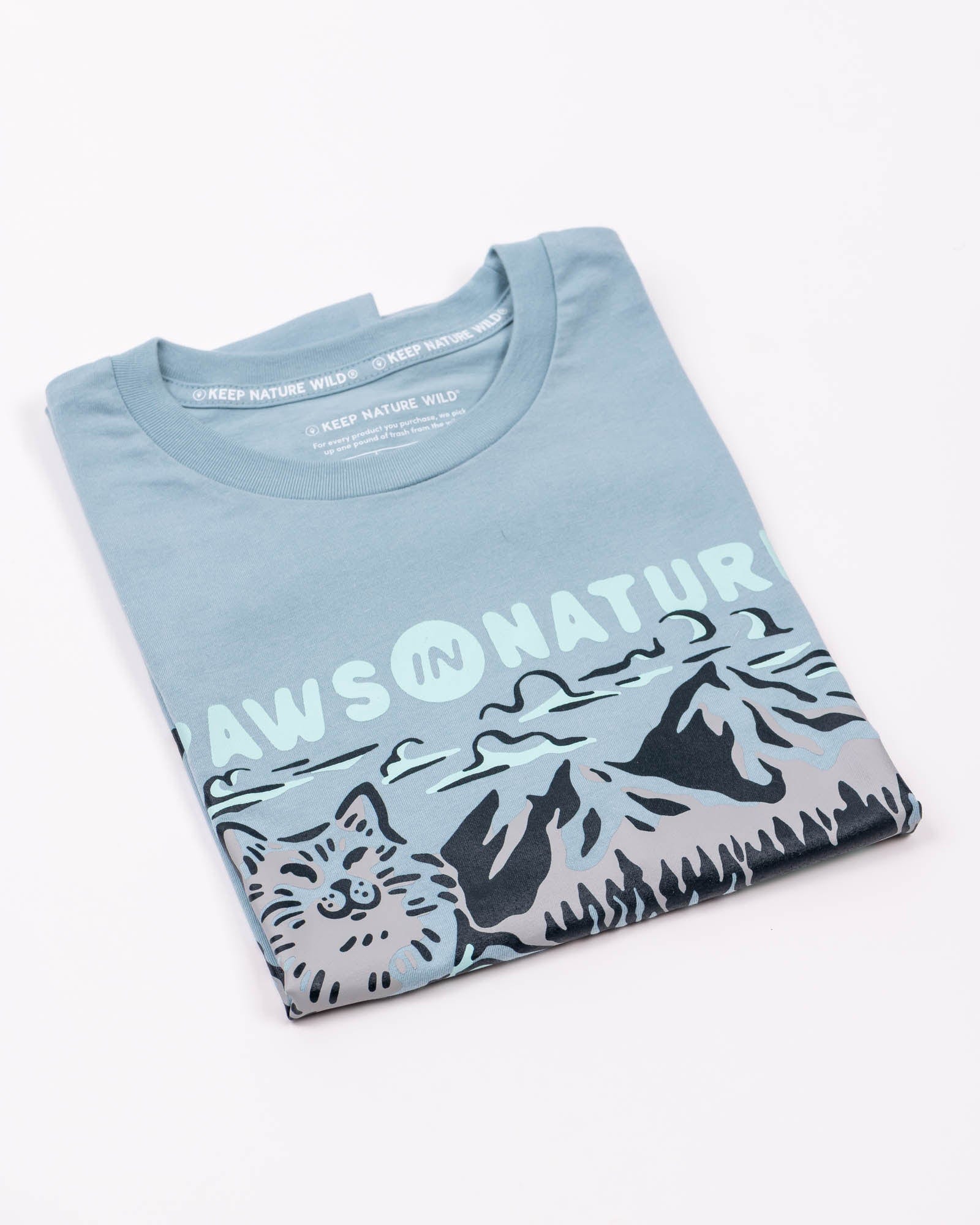 Keep Nature Wild Tee Cat Paws in Nature Unisex Tee | Morning Mist