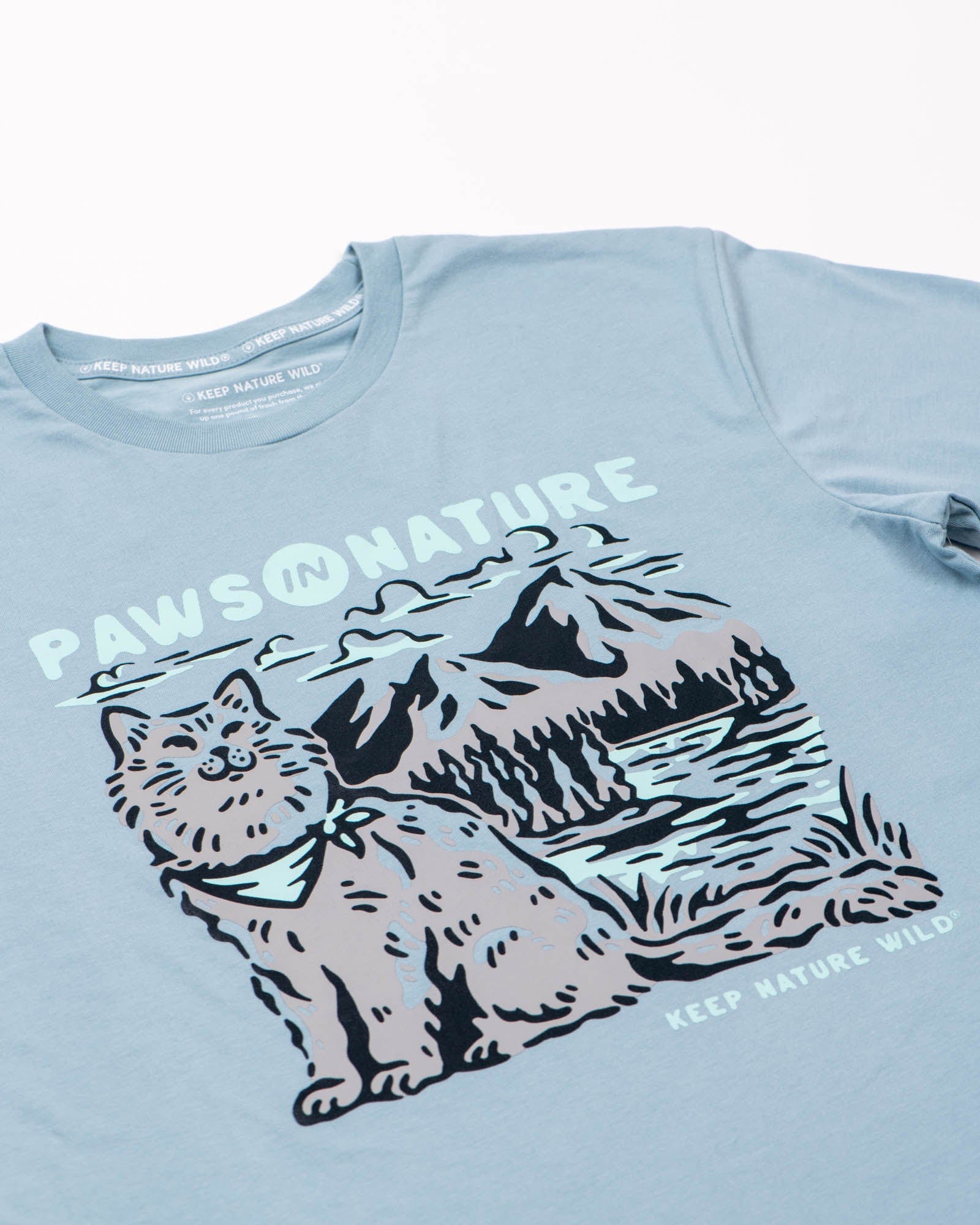 Keep Nature Wild Tee Cat Paws in Nature Unisex Tee | Morning Mist