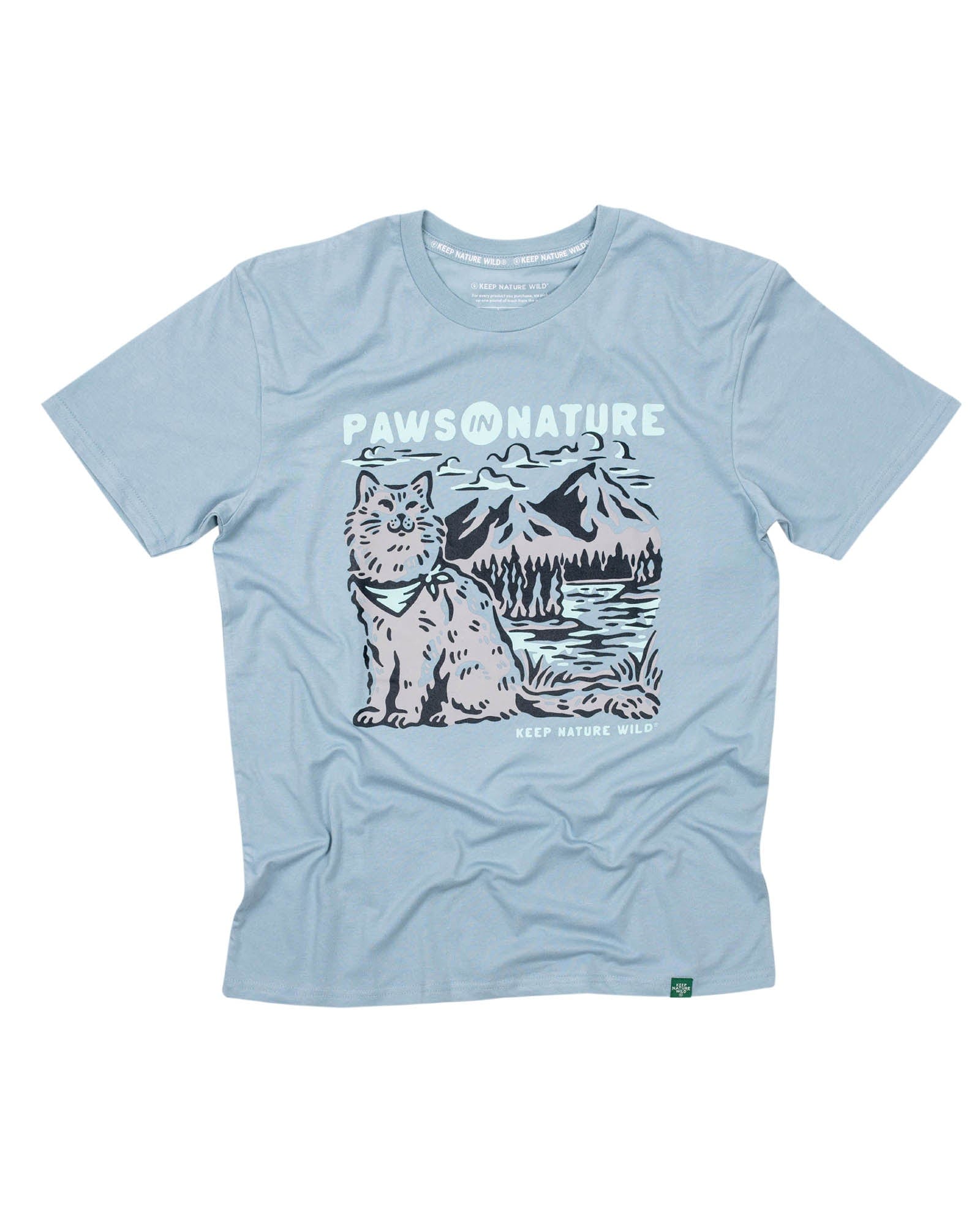 Keep Nature Wild Tee Cat Paws in Nature Unisex Tee | Morning Mist
