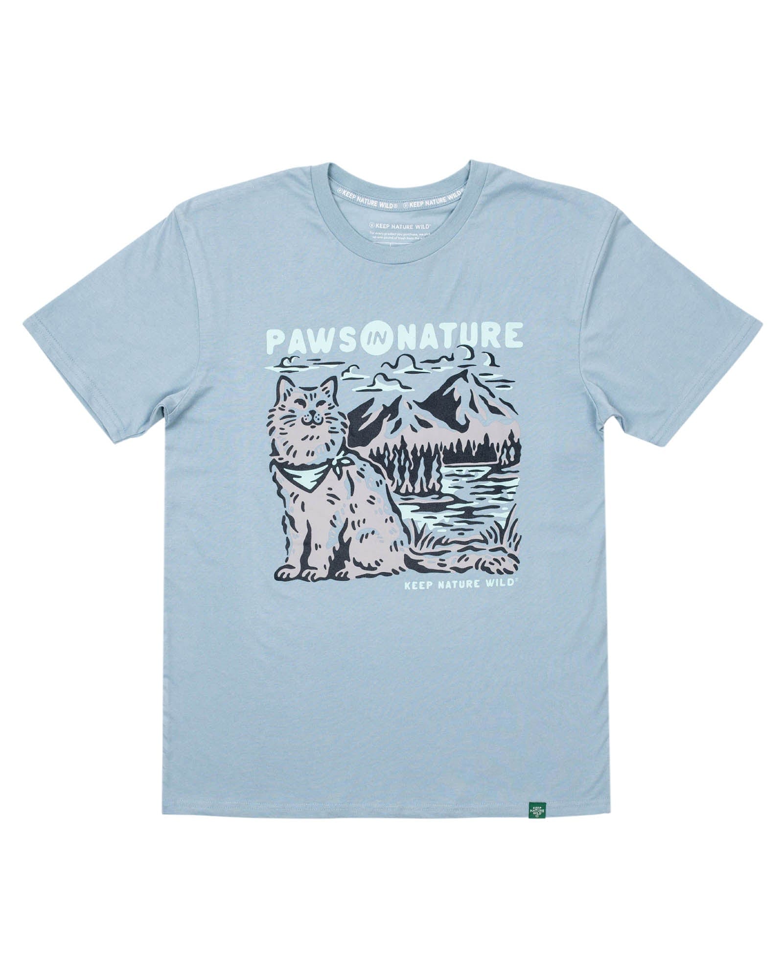 Keep Nature Wild Tee Cat Paws in Nature Unisex Tee | Morning Mist