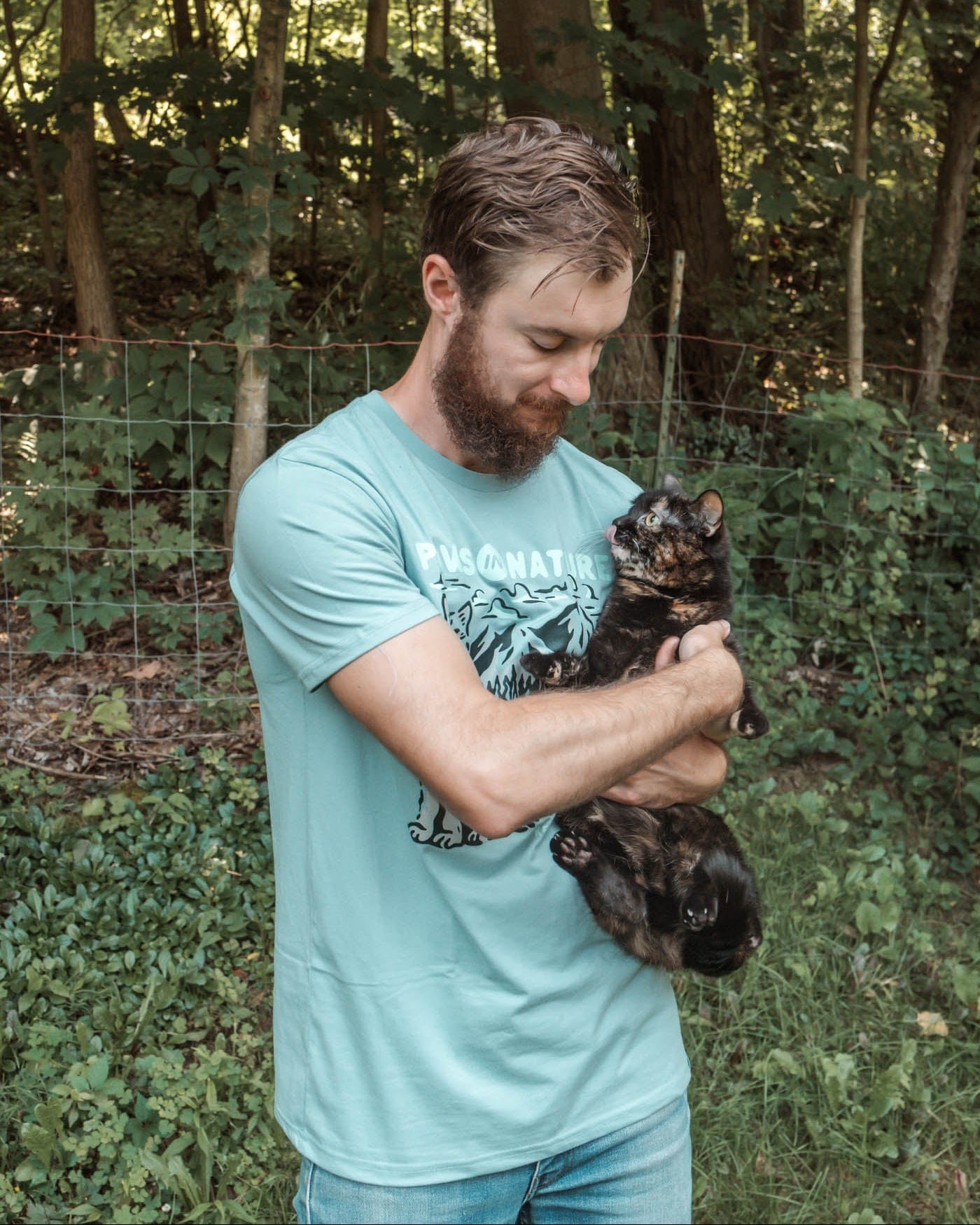 Keep Nature Wild Tee Cat Paws in Nature Unisex Tee | Morning Mist