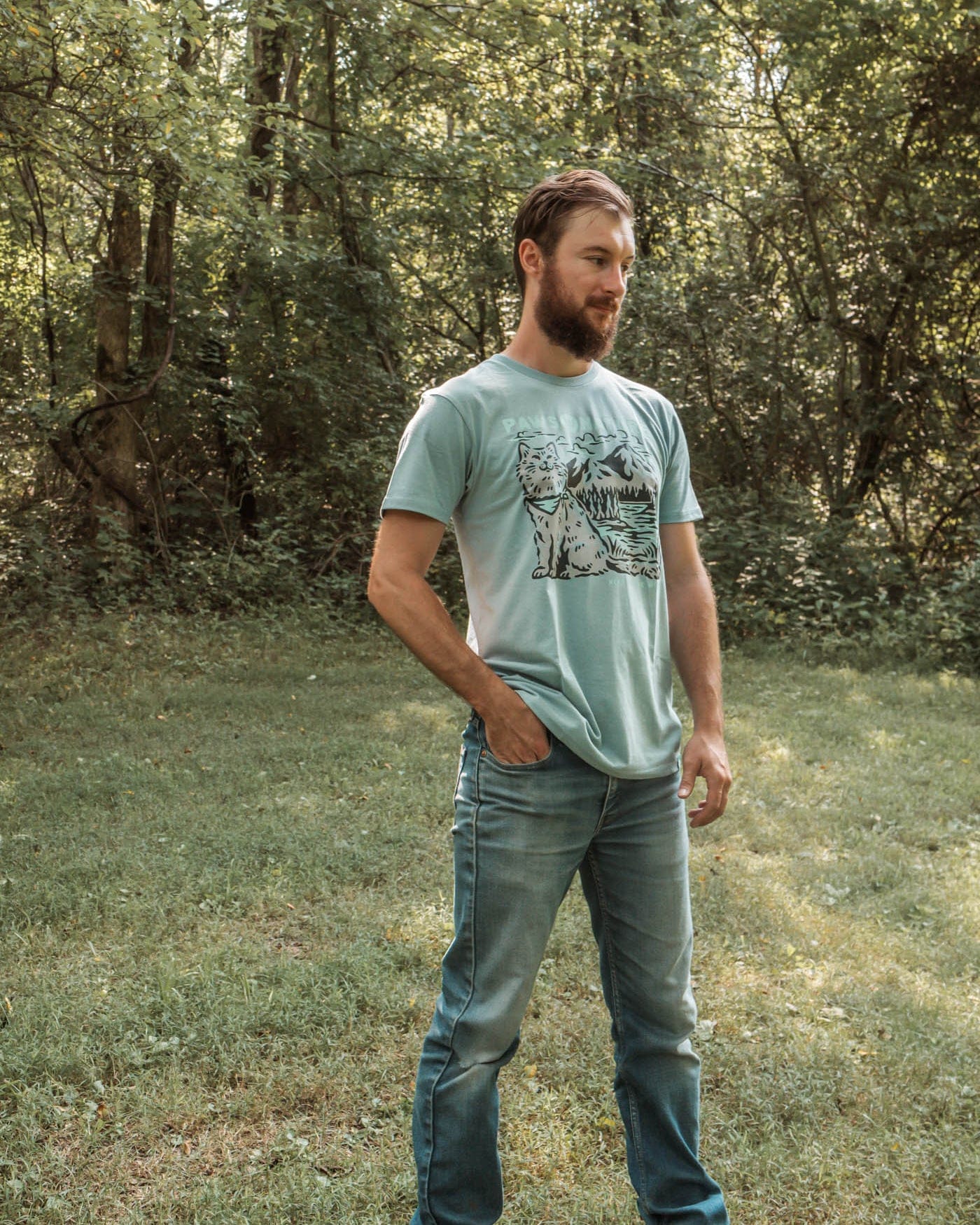 Keep Nature Wild Tee Cat Paws in Nature Unisex Tee | Morning Mist