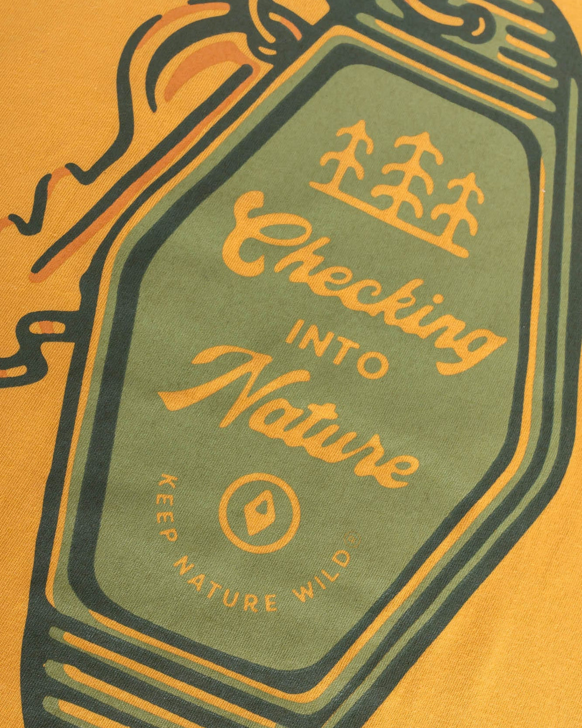 Keep Nature Wild Tee Checking Into Nature | Unisex Tee | Mustard