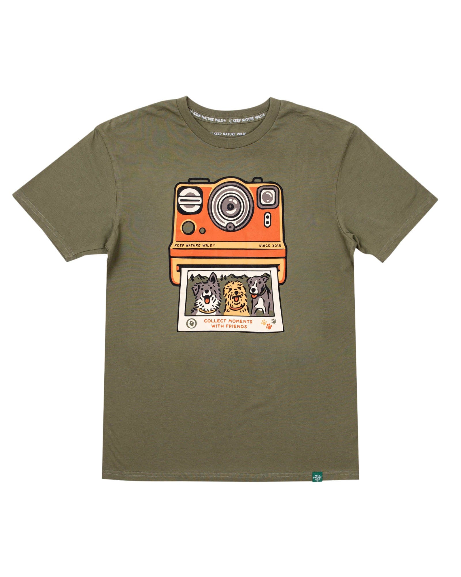 Keep Nature Wild Tee Collect Moments with Friends Unisex Tee | Olive