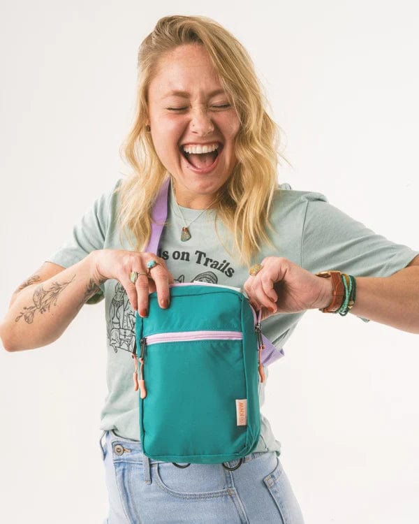 Keep Nature Wild Crossbody Bag + Mystery Stickers Bundle | Teal/Lavender