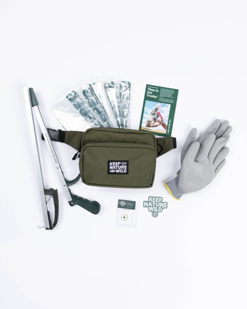 Keep Nature Wild Cleanup Kit Deluxe Fanny Pack Cleanup Kit | Olive