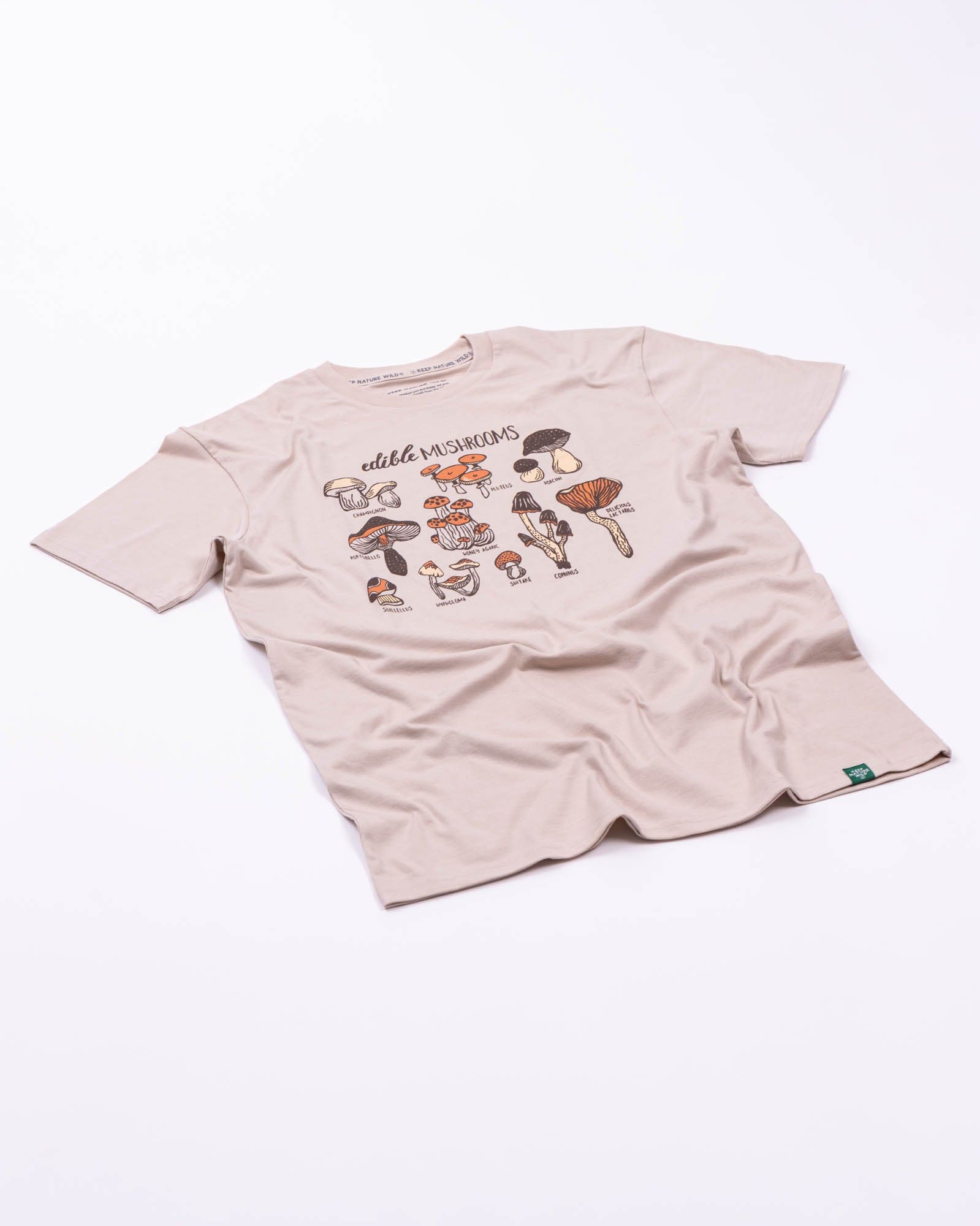 Keep Nature Wild Tee Edible Mushrooms Unisex Tee | Heather Tan