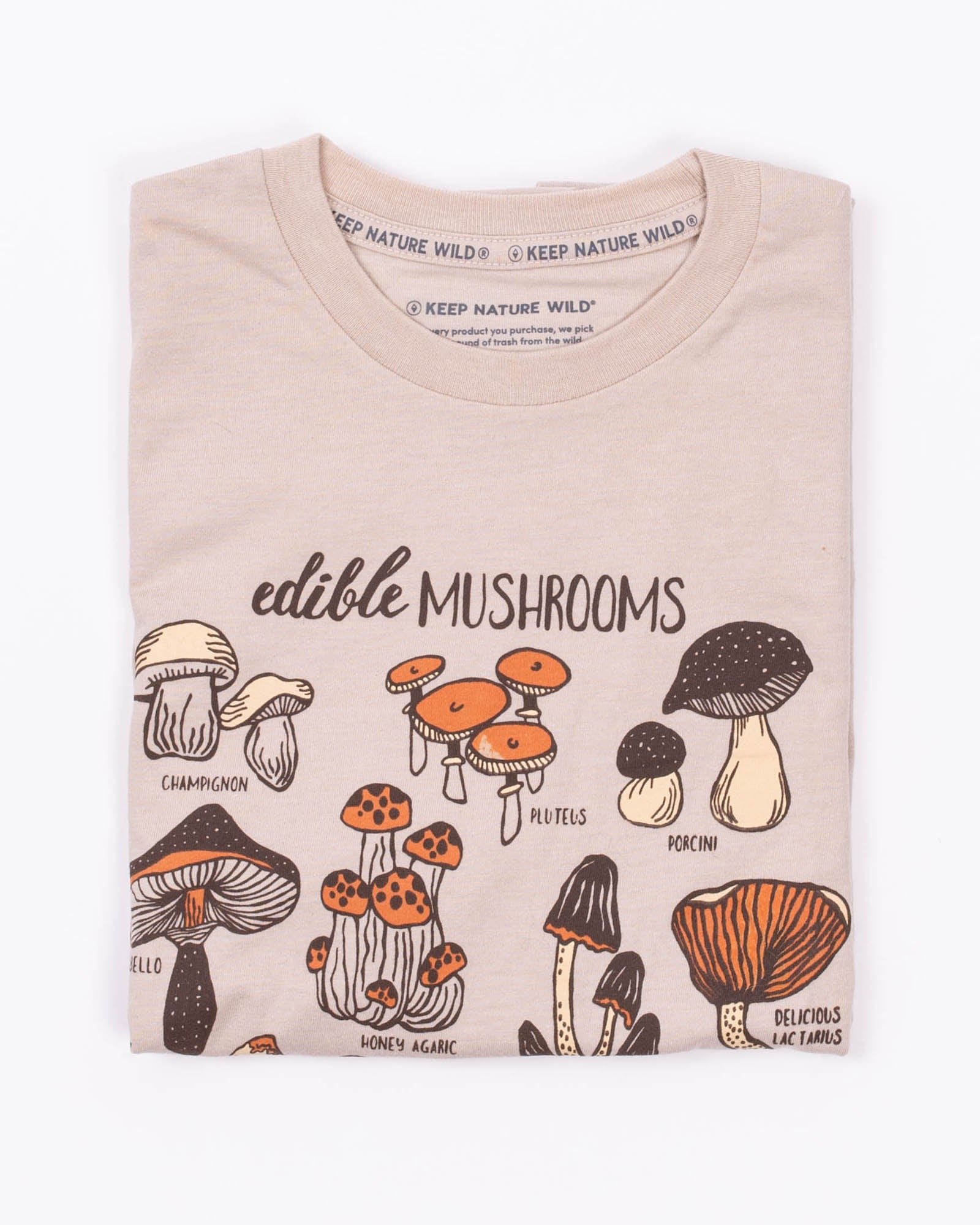 Keep Nature Wild Tee Edible Mushrooms Unisex Tee | Heather Tan
