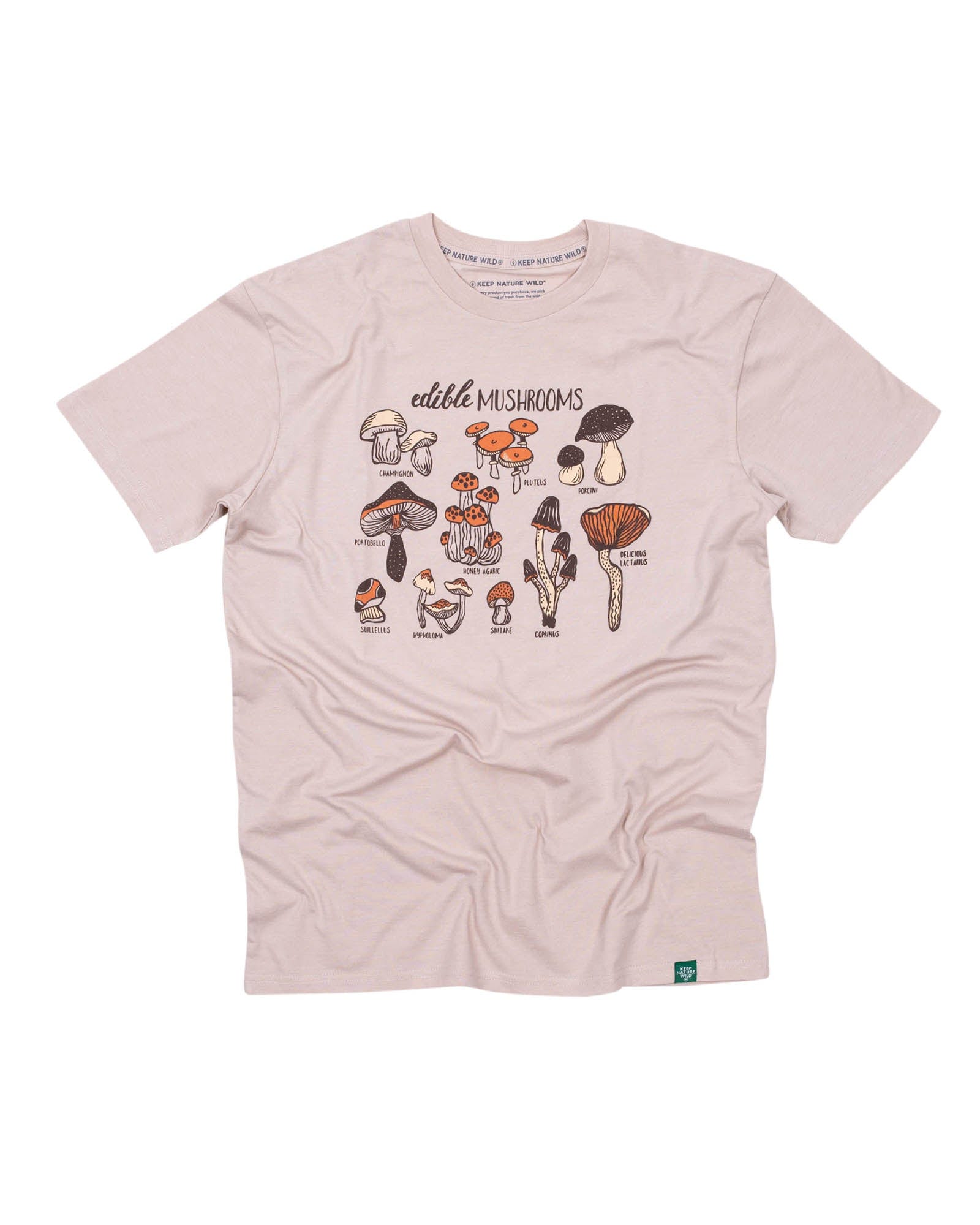 Keep Nature Wild Tee Edible Mushrooms Unisex Tee | Heather Tan