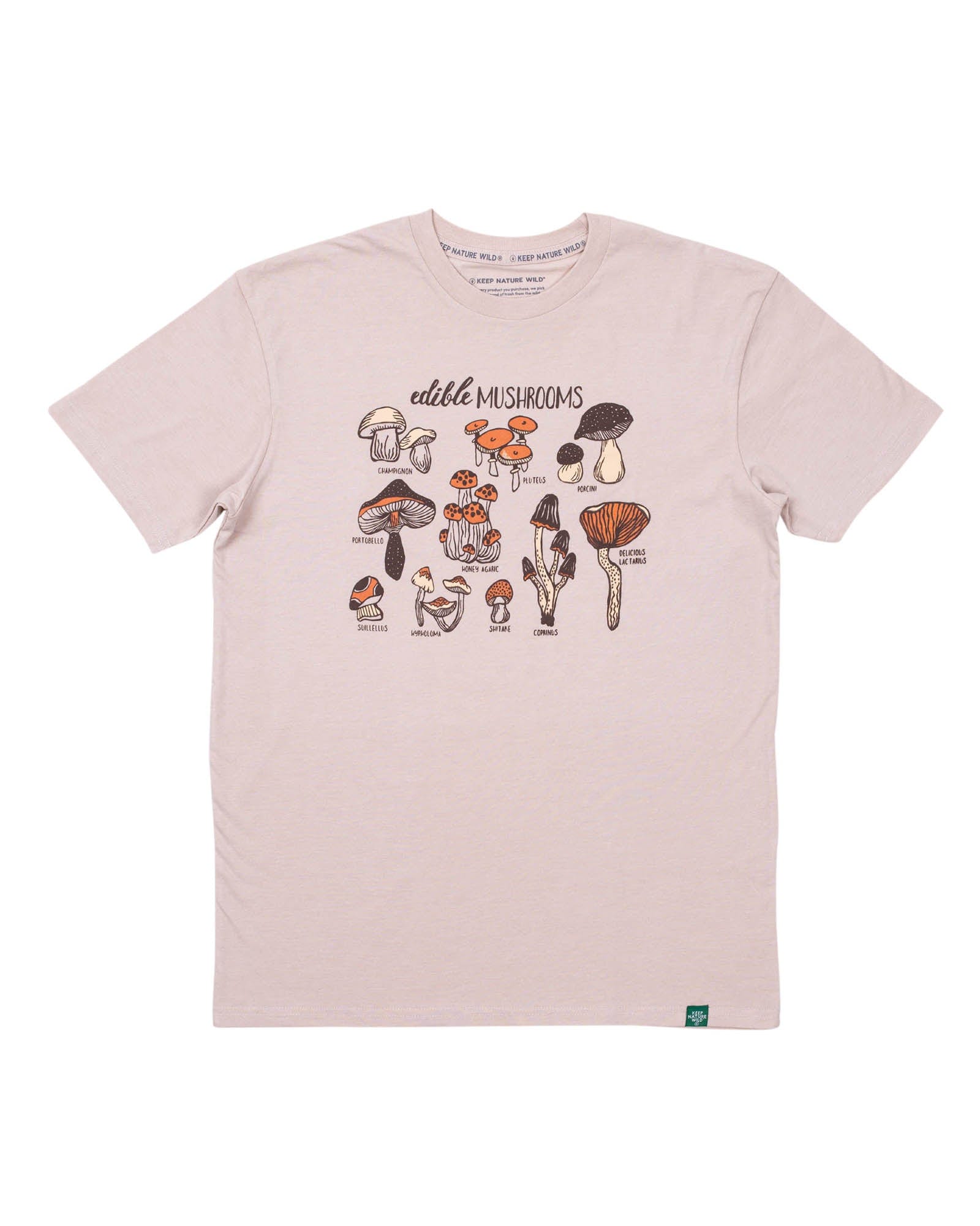 Keep Nature Wild Tee Edible Mushrooms Unisex Tee | Heather Tan