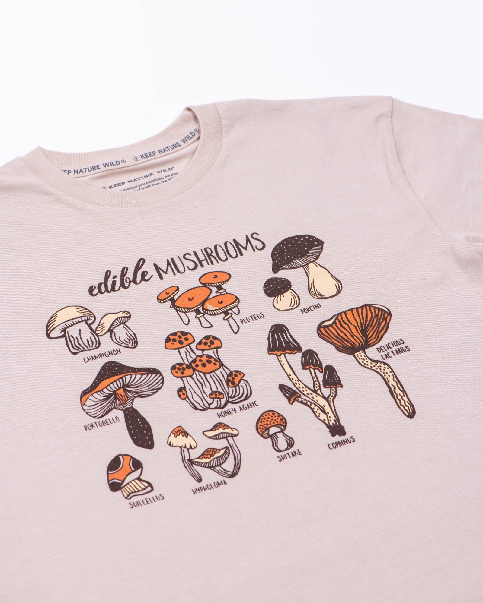 Keep Nature Wild Tee Edible Mushrooms Unisex Tee | Heather Tan