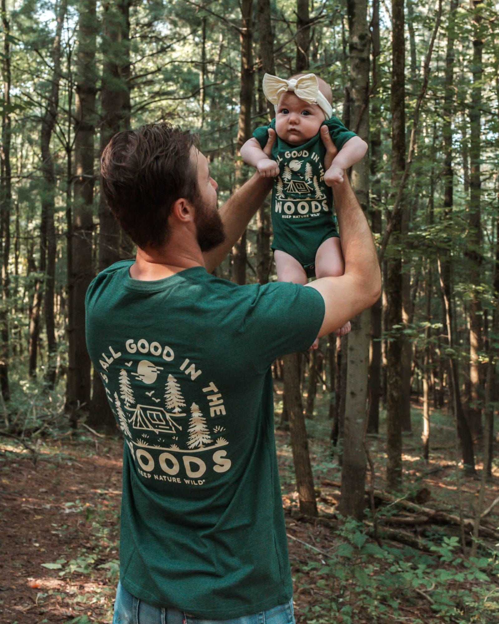 Keep Nature Wild Kids Good in the Woods Baby Bodysuit | Heather Forest