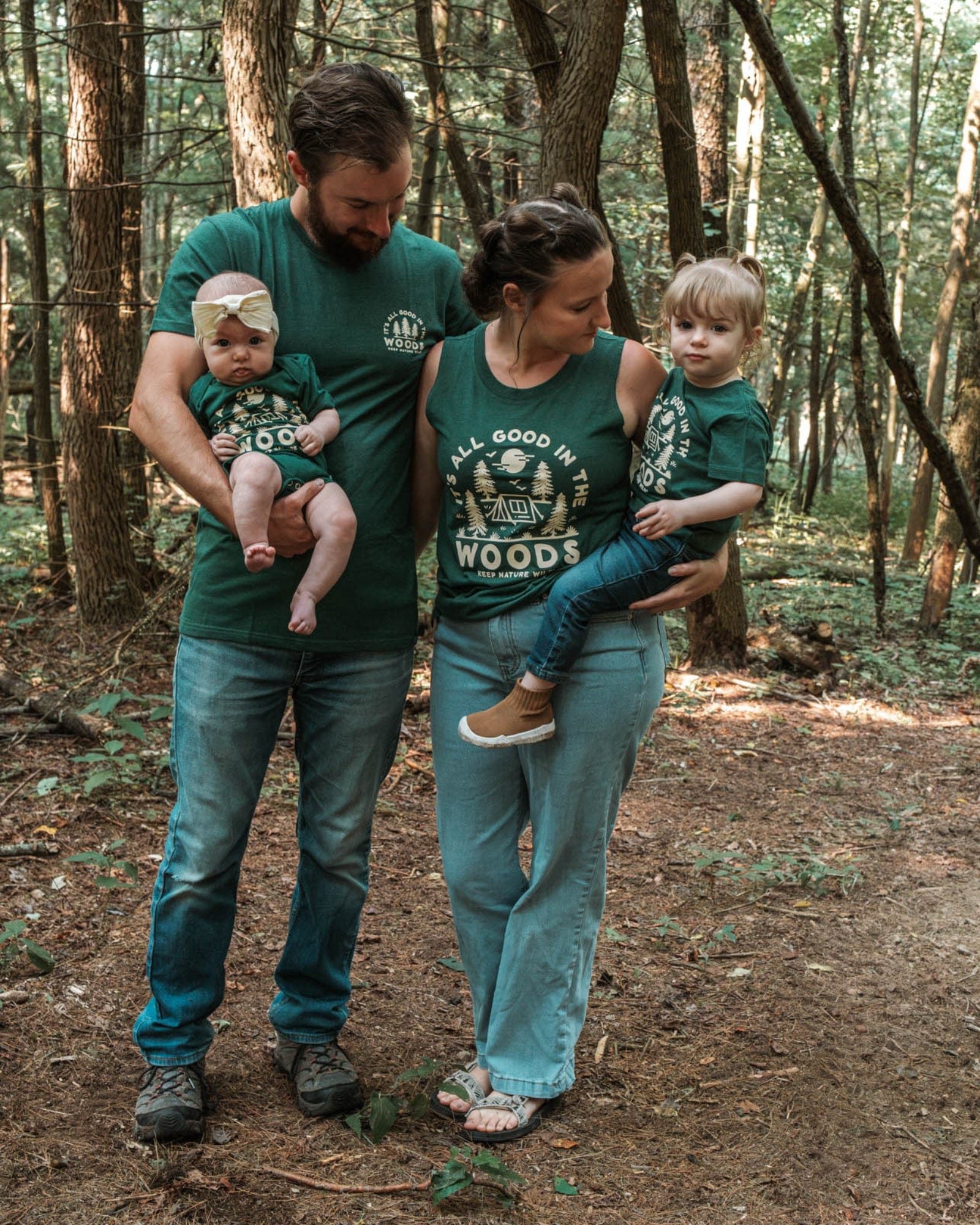 Keep Nature Wild Kids Good in the Woods Baby Bodysuit | Heather Forest