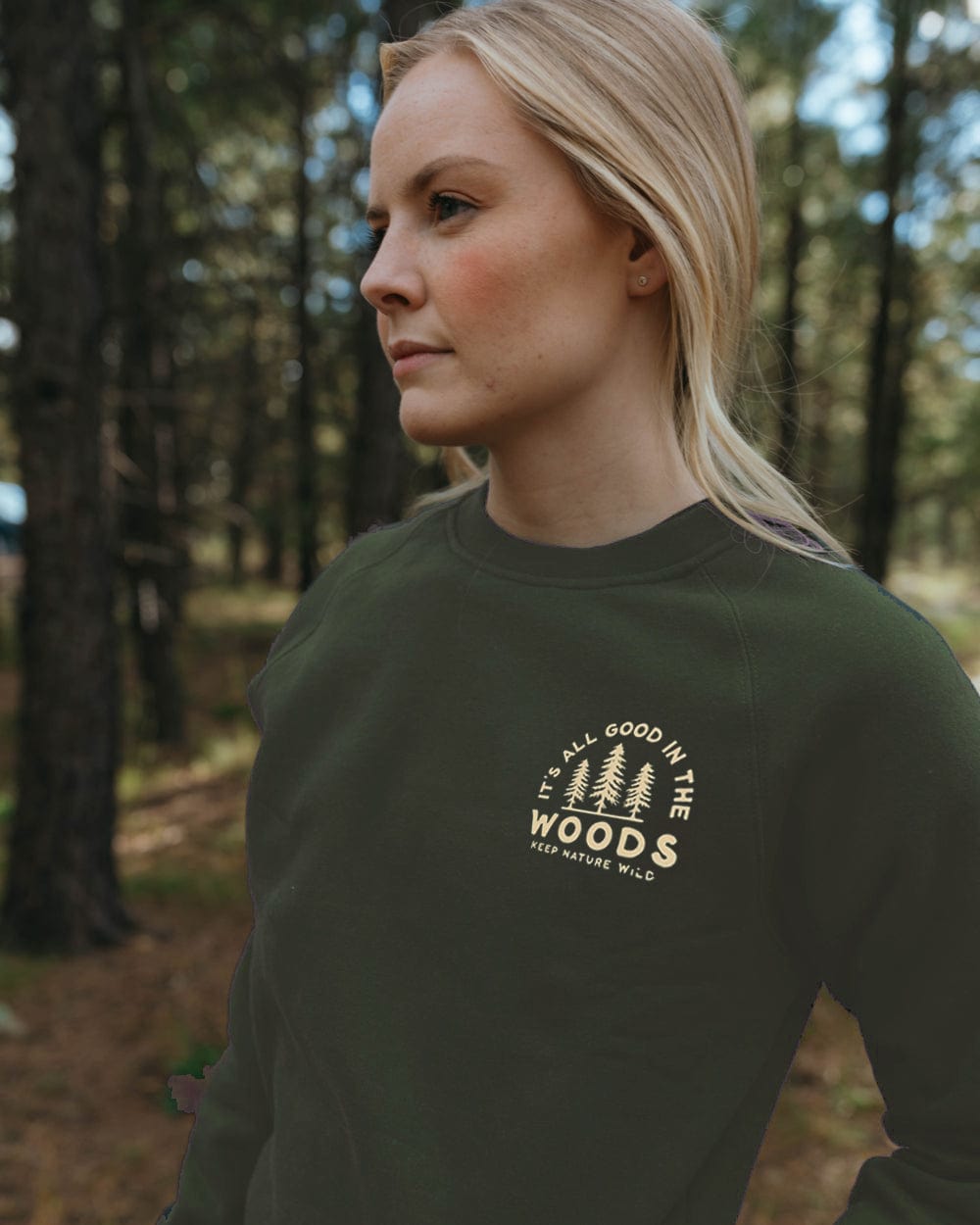 Keep Nature Wild Outerwear Good in the Woods Unisex Crewneck Sweatshirt | Heather Forest