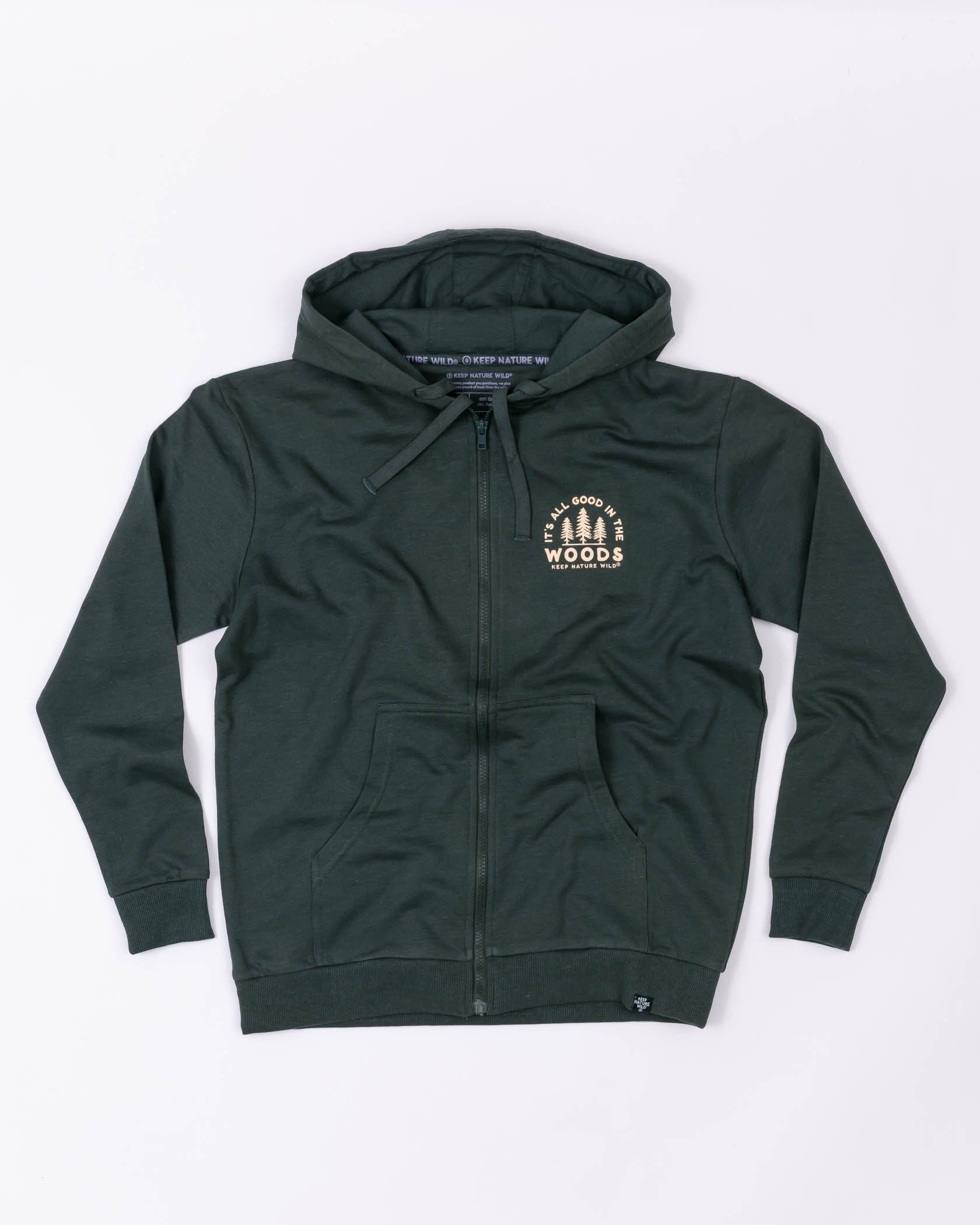 Keep Nature Wild Outerwear Good In The Woods Zip-Up Hoodie | Heather Forest