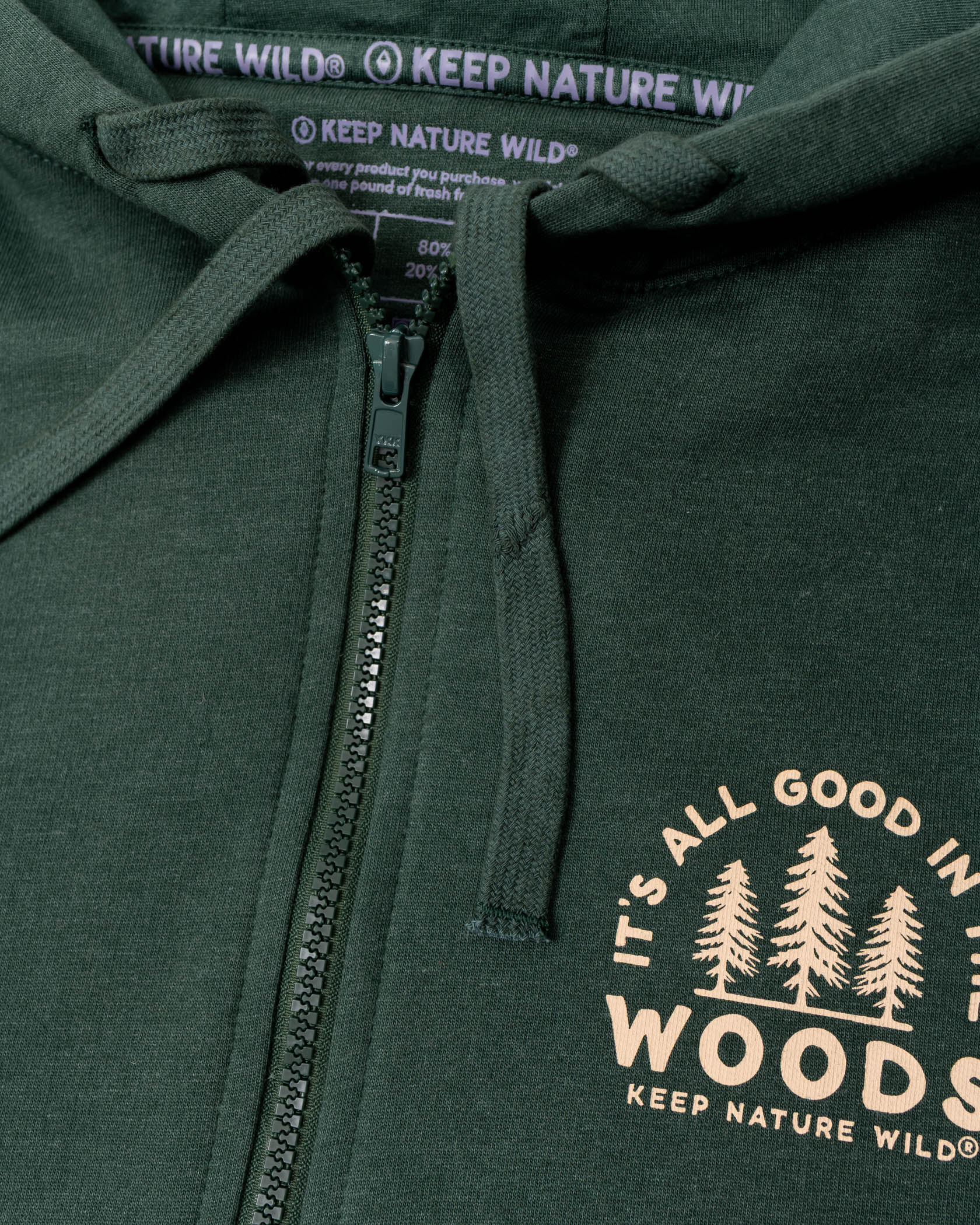 Keep Nature Wild Outerwear Good In The Woods Zip-Up Hoodie | Heather Forest