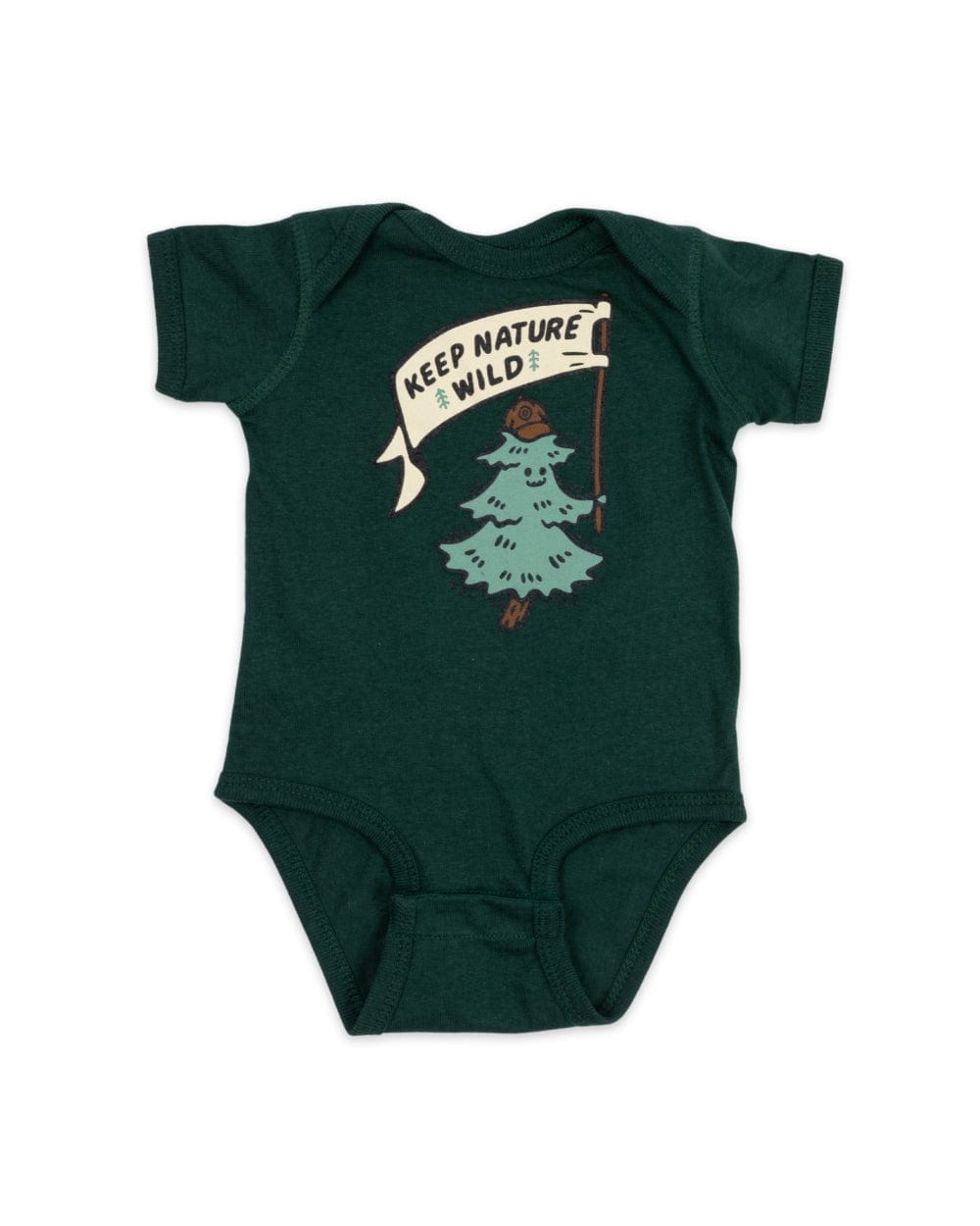 Keep Nature Wild Kids Happy Camper Pine Onesie | Forest