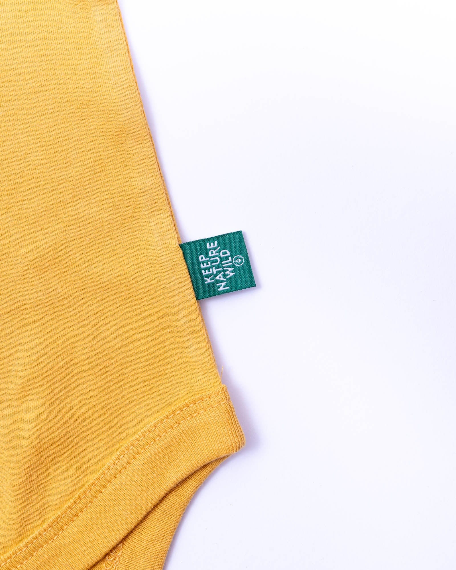 Keep Nature Wild Kids Happy Camper Saguaro Baby Bodysuit | Mustard
