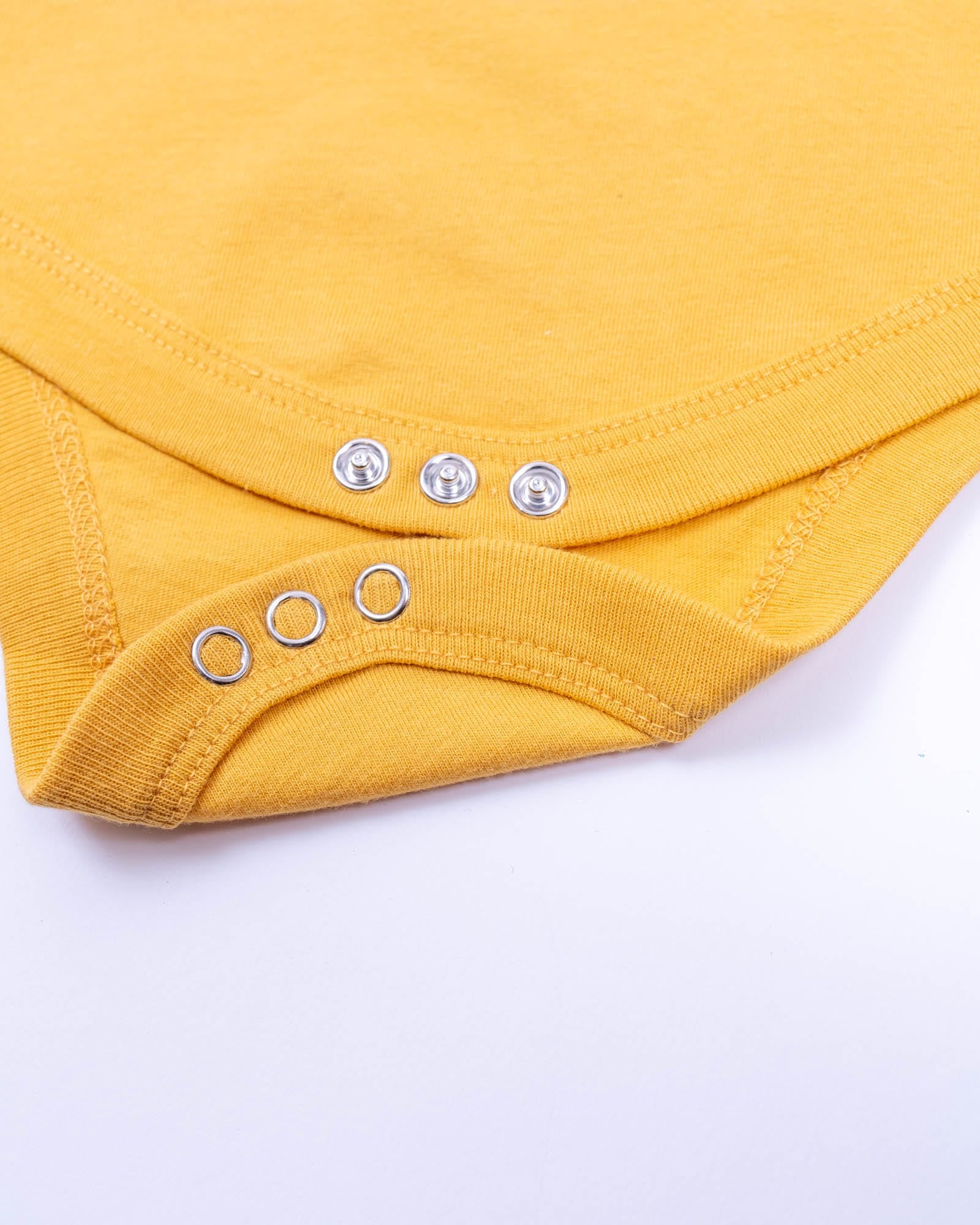 Keep Nature Wild Kids Happy Camper Saguaro Baby Bodysuit | Mustard