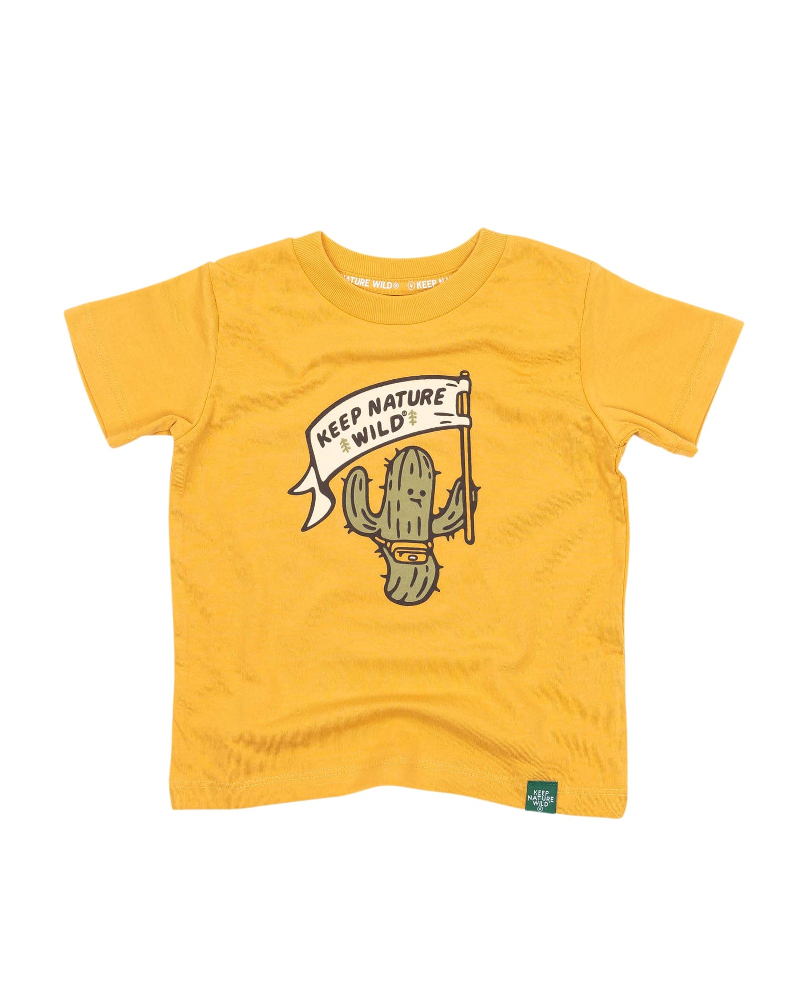 Keep Nature Wild Kids Happy Camper Saguaro Toddler Tee | Mustard