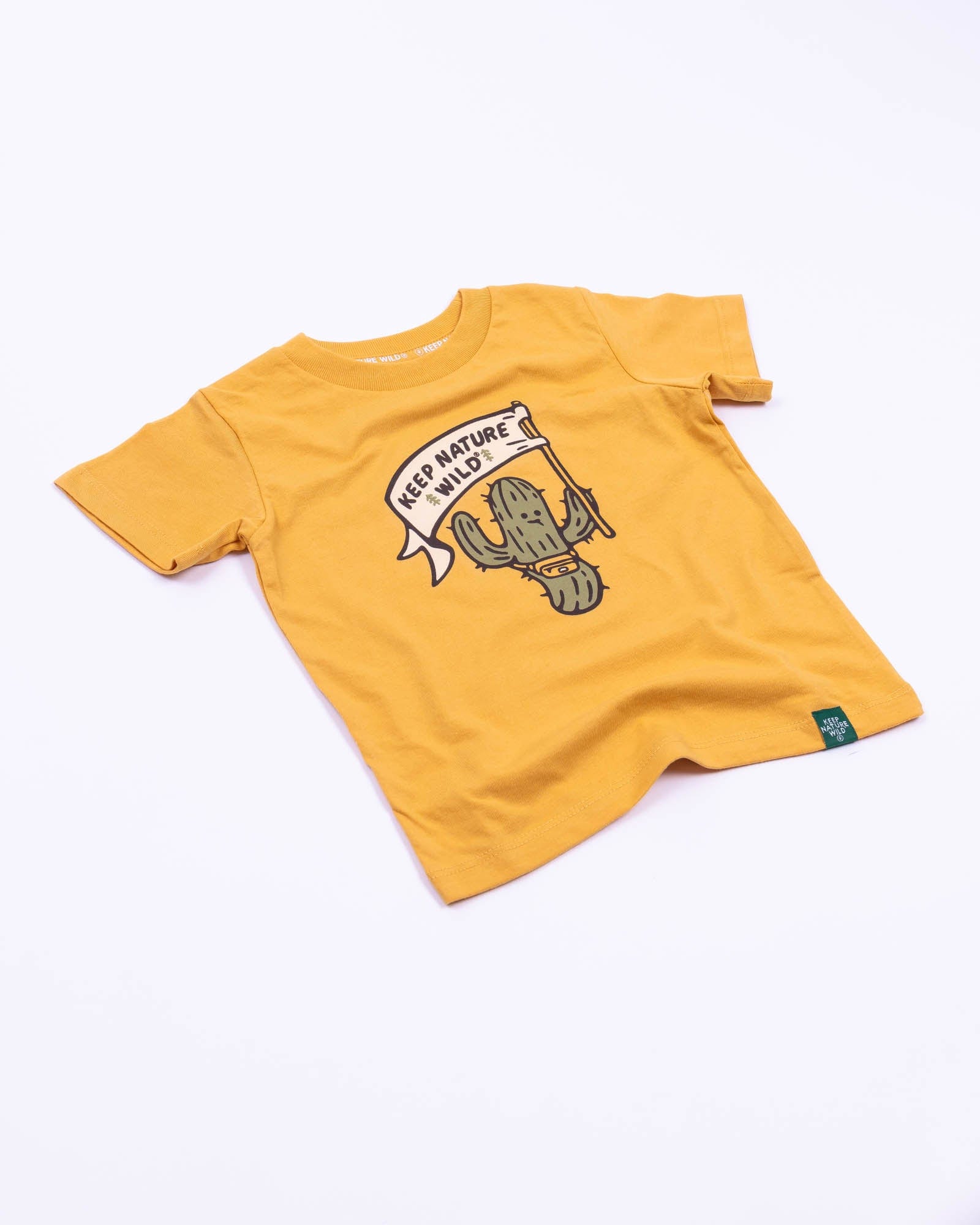 Keep Nature Wild Kids Happy Camper Saguaro Toddler Tee | Mustard