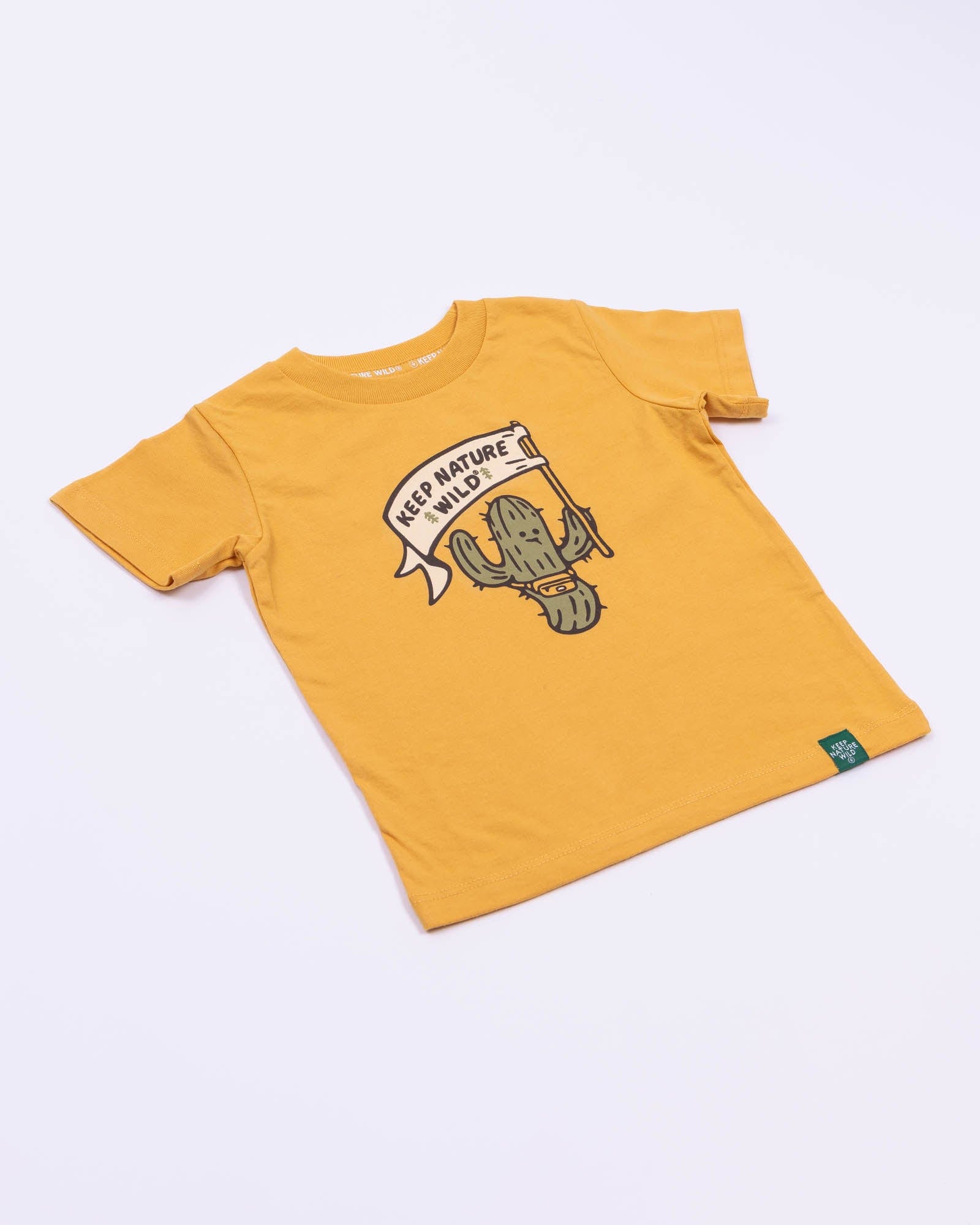 Keep Nature Wild Kids Happy Camper Saguaro Toddler Tee | Mustard