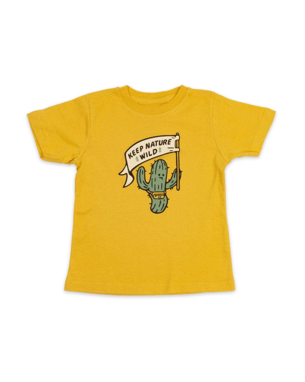 Keep Nature Wild Kids Happy Camper Saguaro Toddler Tee | Mustard