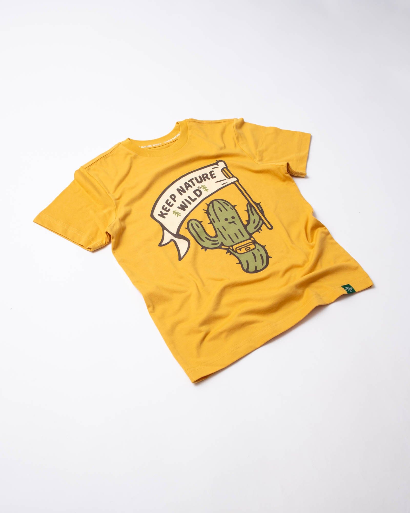 Keep Nature Wild Kids Happy Camper Saguaro Youth Tee | Mustard