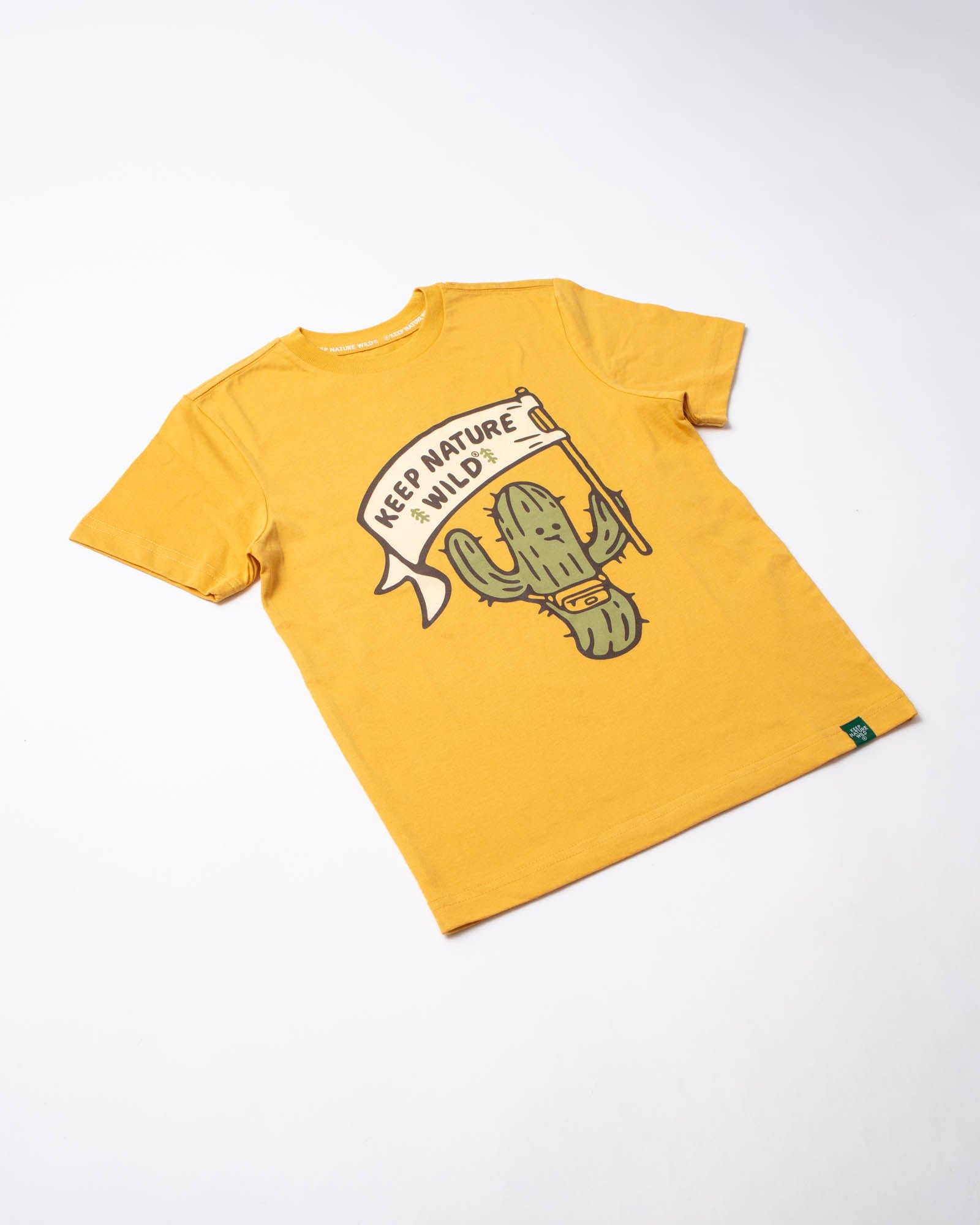 Keep Nature Wild Kids Happy Camper Saguaro Youth Tee | Mustard