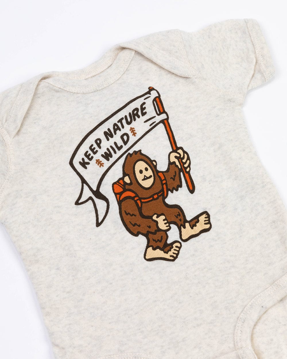 Keep Nature Wild Kids Happy Camper Squatch Onesie | Natural