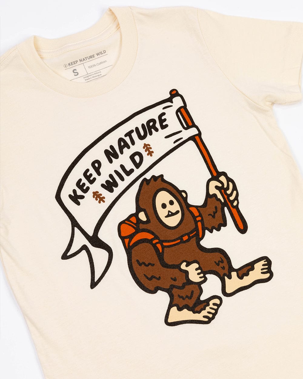 Keep Nature Wild Kids Happy Camper Squatch Youth Tee | Natural