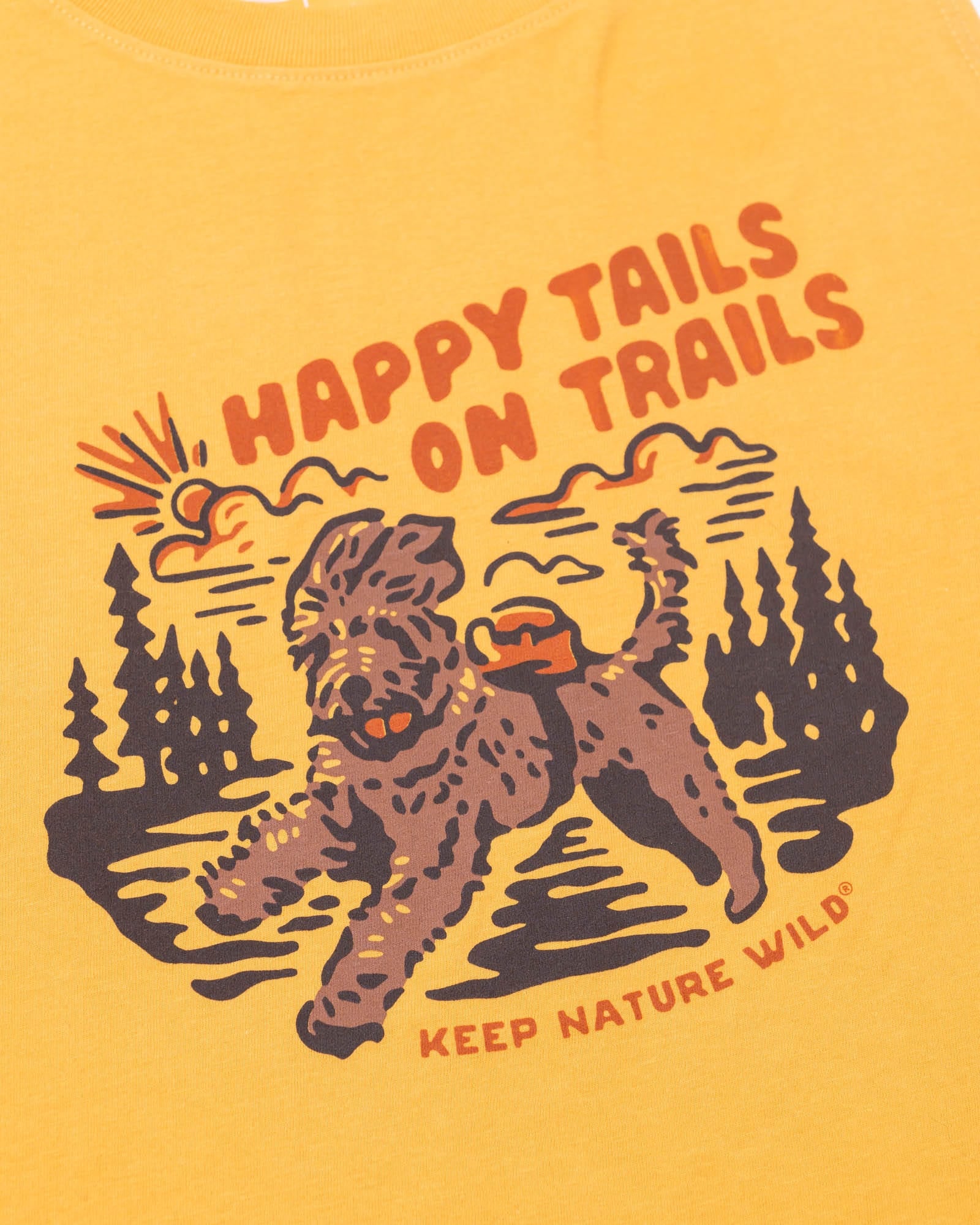 Keep Nature Wild Tank Happy Tails on Trails Forest Women's Muscle Tank | Mustard