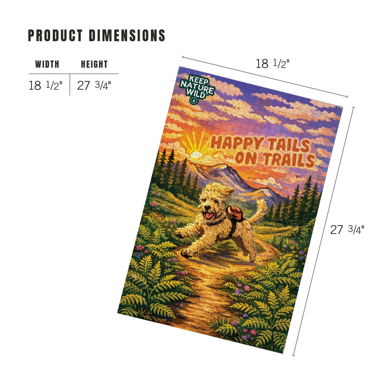 Keep Nature Wild Puzzle Happy Tails On Trails Puzzle | 18.5 x 27.75" | 1000 Piece