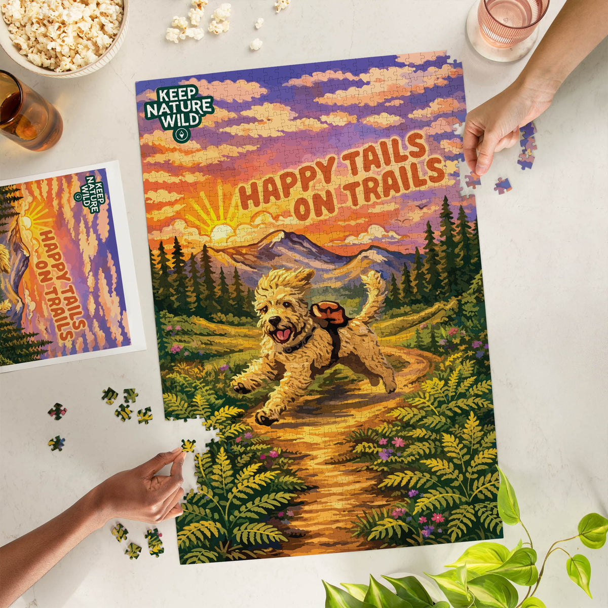 Keep Nature Wild Puzzle Happy Tails On Trails Puzzle | 18.5 x 27.75" | 1000 Piece