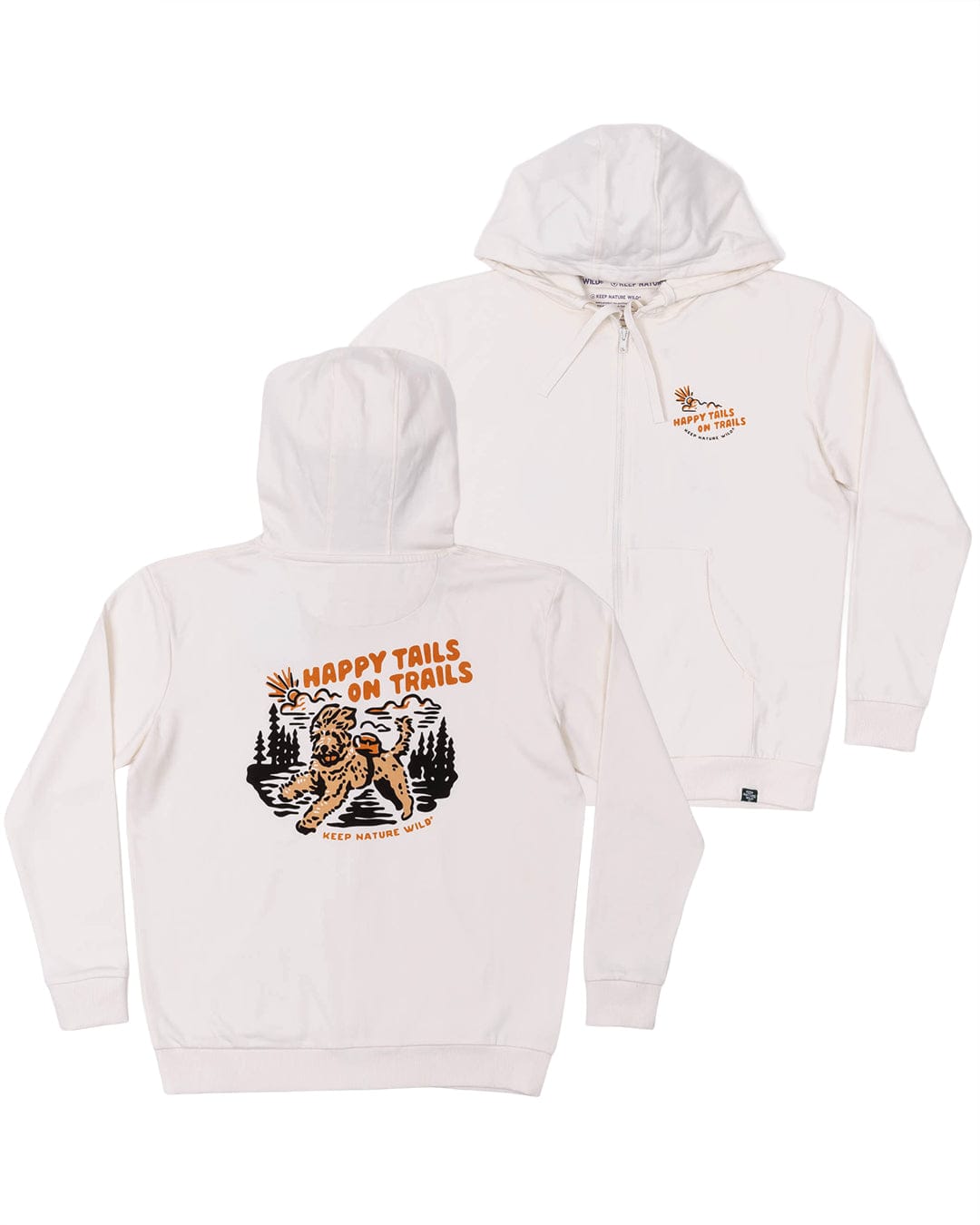 Keep Nature Wild Outerwear Happy Tails On Trails Zip-Up Hoodie | Natural
