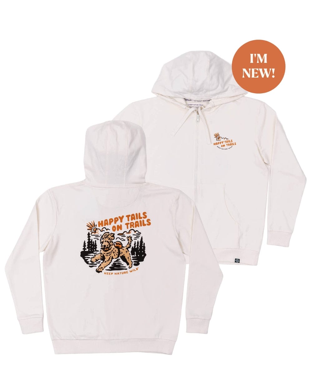 Keep Nature Wild Outerwear Happy Tails On Trails Zip-Up Hoodie | Natural