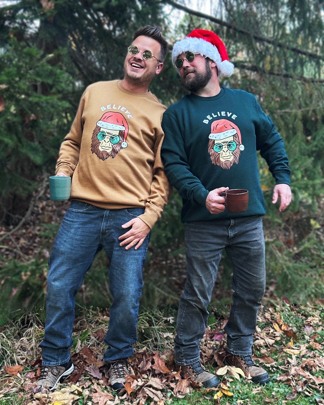 Keep Nature Wild Outerwear Holiday Clyde the Sasquatch Crewneck Sweatshirt | Camel