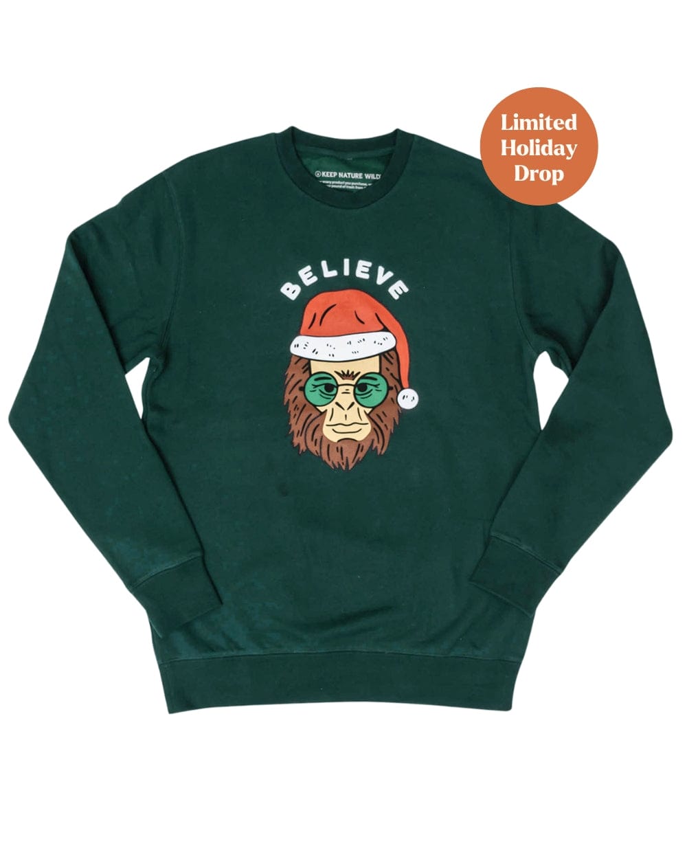 Keep Nature Wild Outerwear Holiday Clyde the Sasquatch Crewneck Sweatshirt | Pine