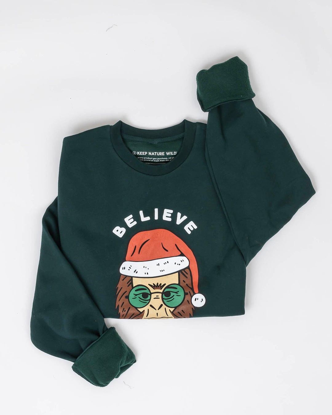 Keep Nature Wild Outerwear Holiday Clyde the Sasquatch Crewneck Sweatshirt | Pine