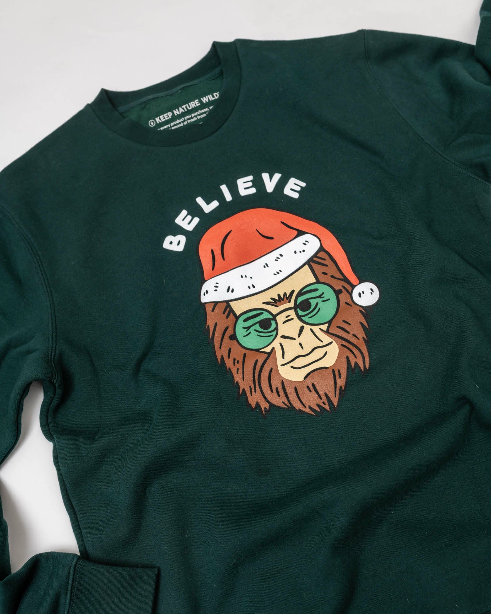 Keep Nature Wild Outerwear Holiday Clyde the Sasquatch Crewneck Sweatshirt | Pine