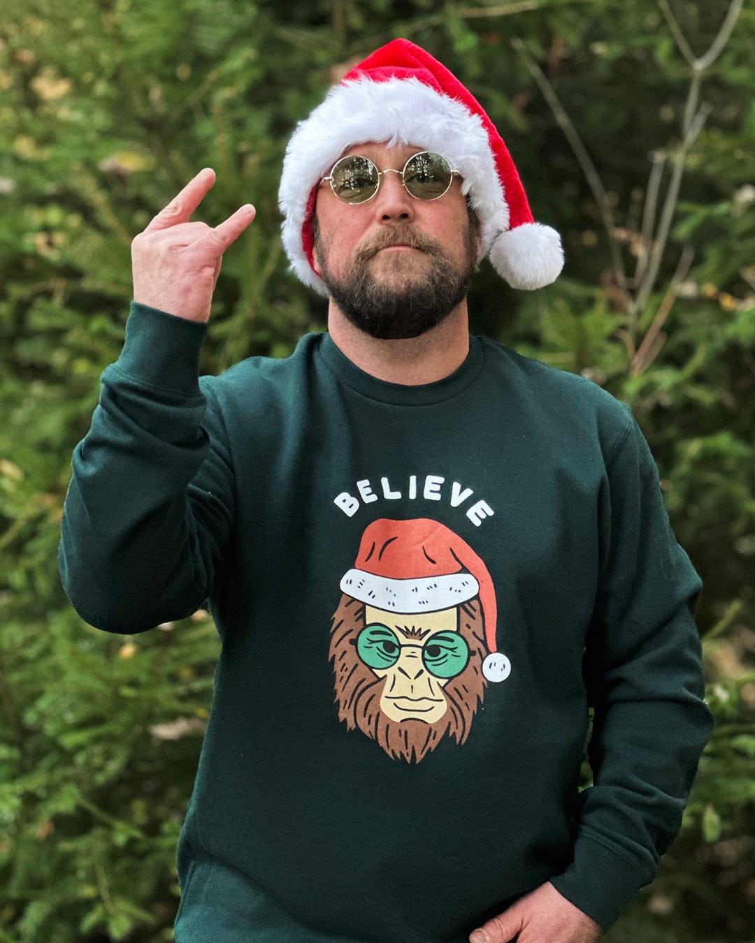 Keep Nature Wild Outerwear Holiday Clyde the Sasquatch Crewneck Sweatshirt | Pine