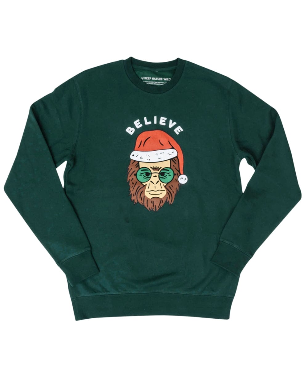 Keep Nature Wild Outerwear Holiday Clyde the Sasquatch | Unisex Crewneck Sweatshirt | Pine