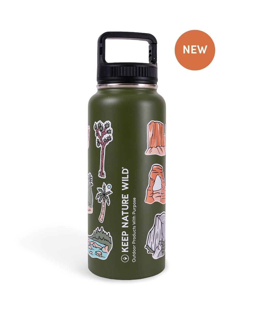 Keep Nature Wild Water Bottle Insulated 32oz Water Bottle: Parks | Olive