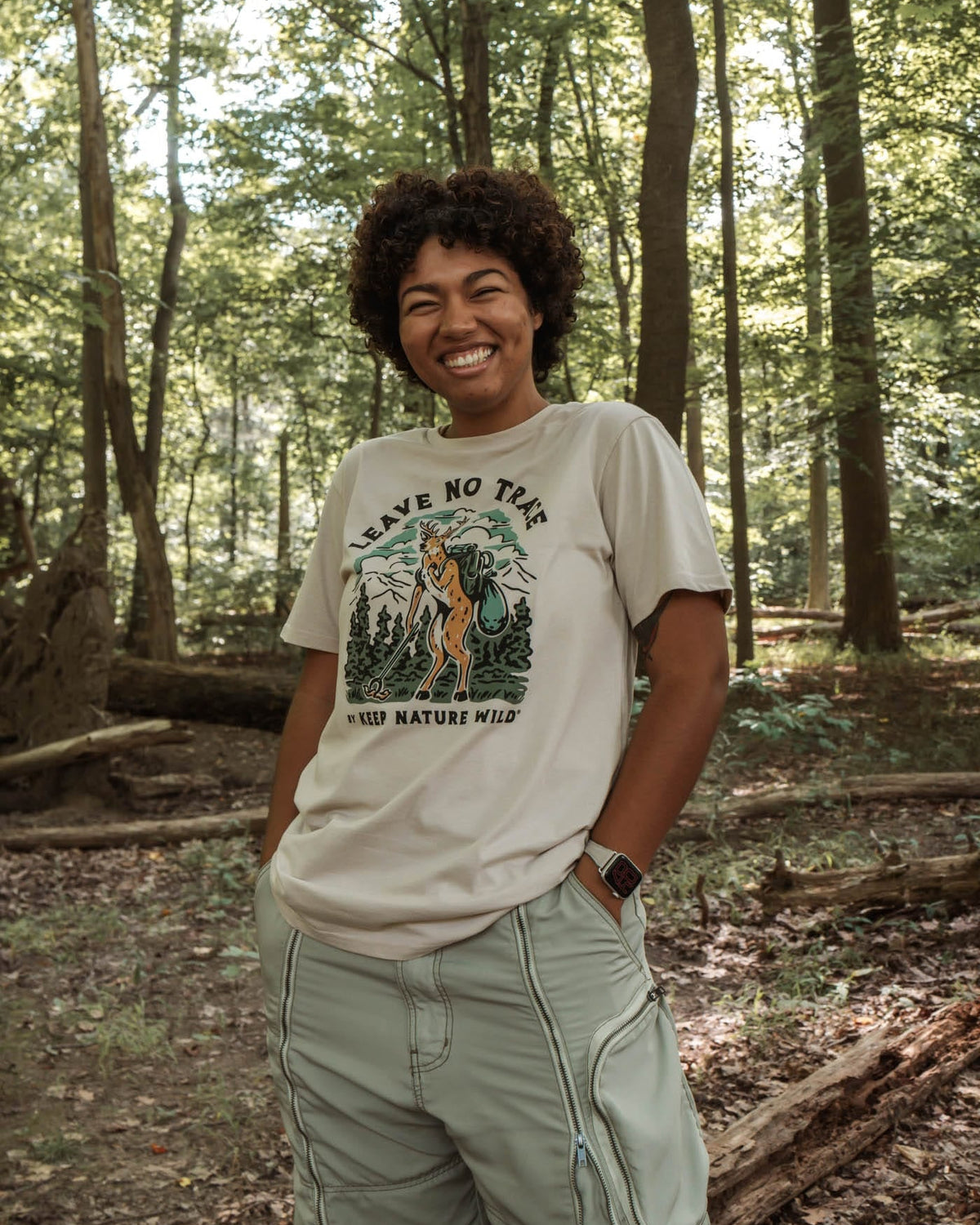Keep Nature Wild Tee Leave No Trace By KNW | Unisex Tee | Heather Tan